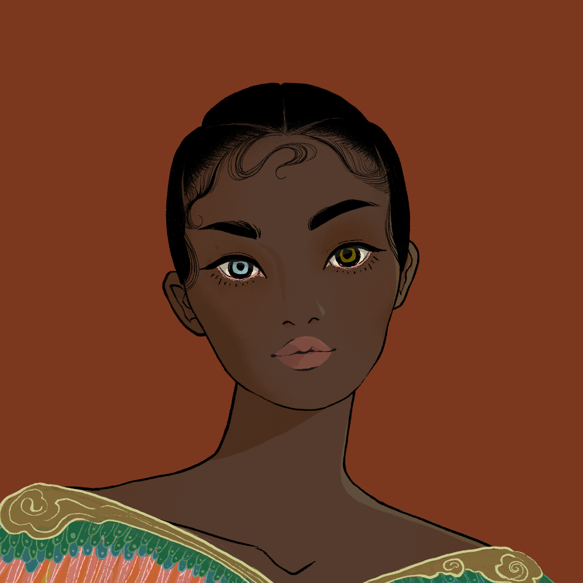 a portrait of Heliotrope the enchanting