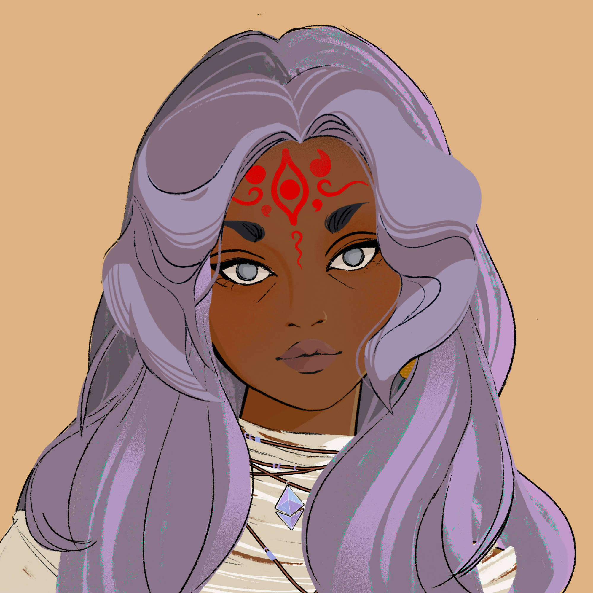 a portrait of Pomegranate, the mystic oyster