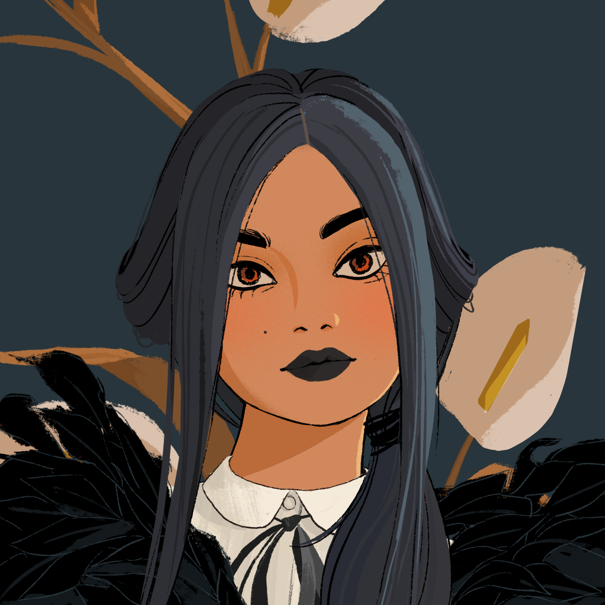 a portrait of Francium, the deep katana