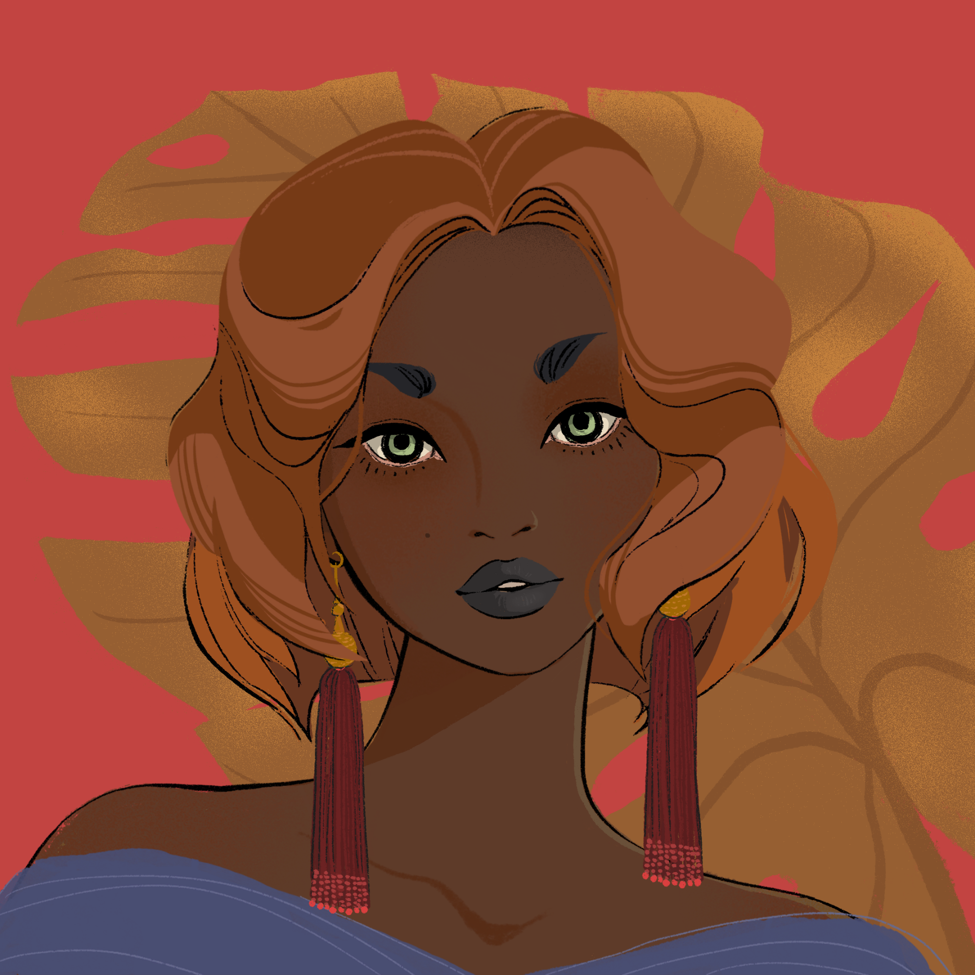 a portrait of Tanzanite, the stunning stole