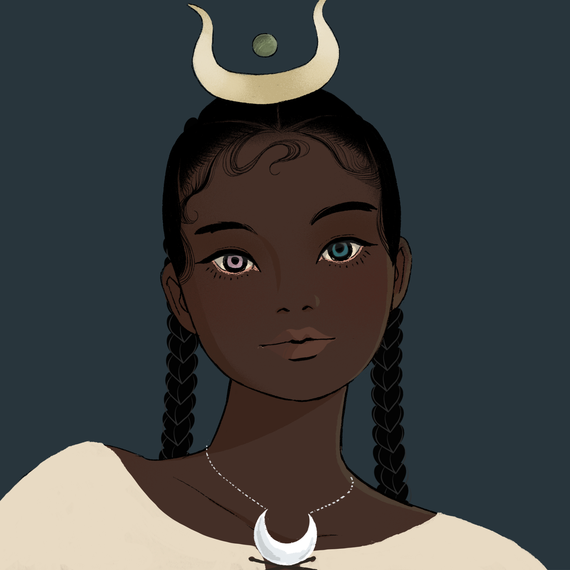 a portrait of Daphne, the far-seeing seashell