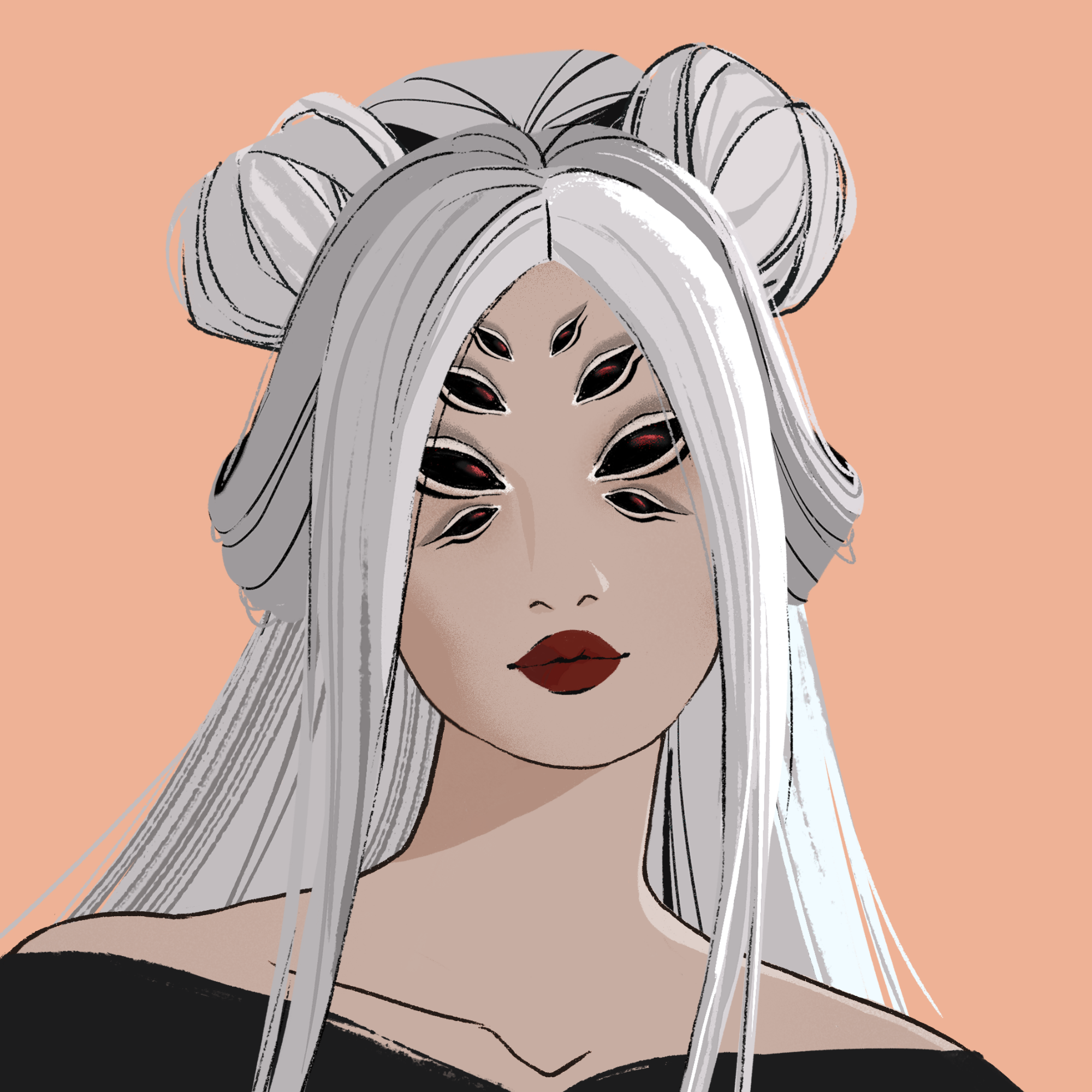 a portrait of Muria the charred