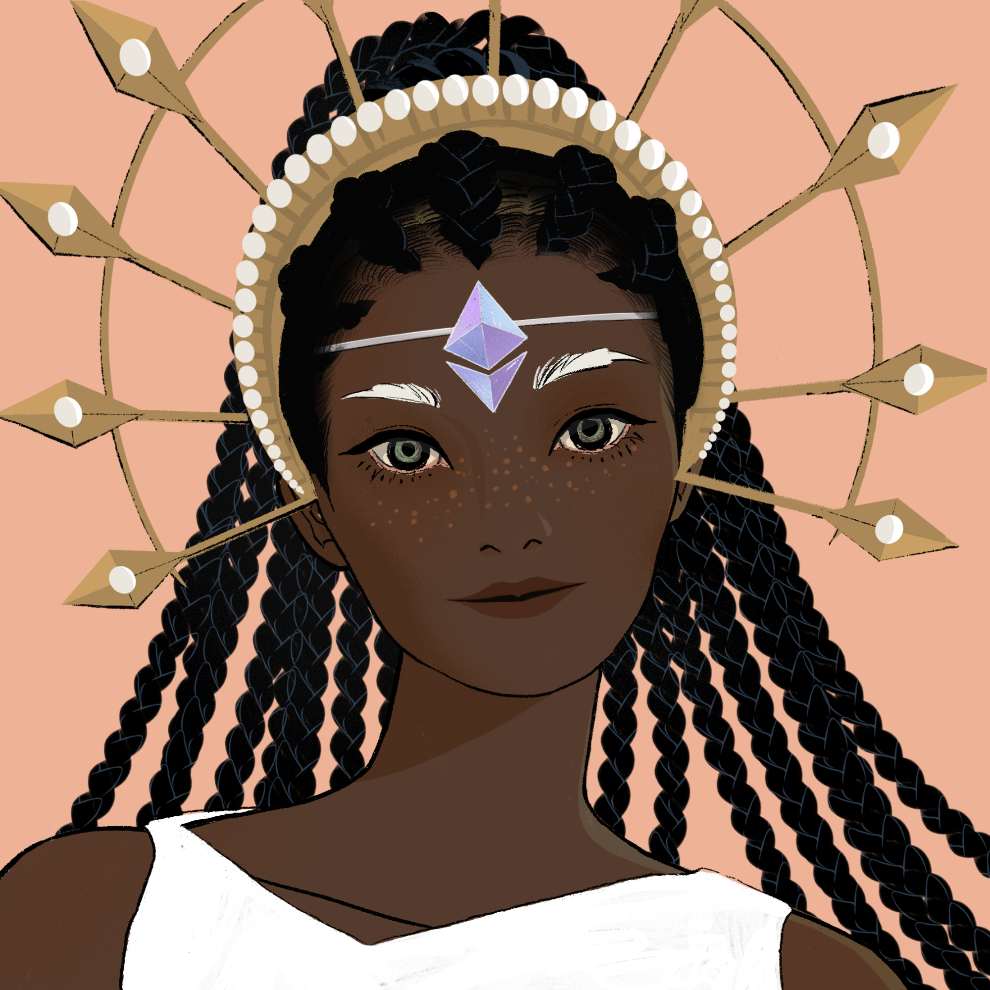 a portrait of Lavender, the radiant amulet