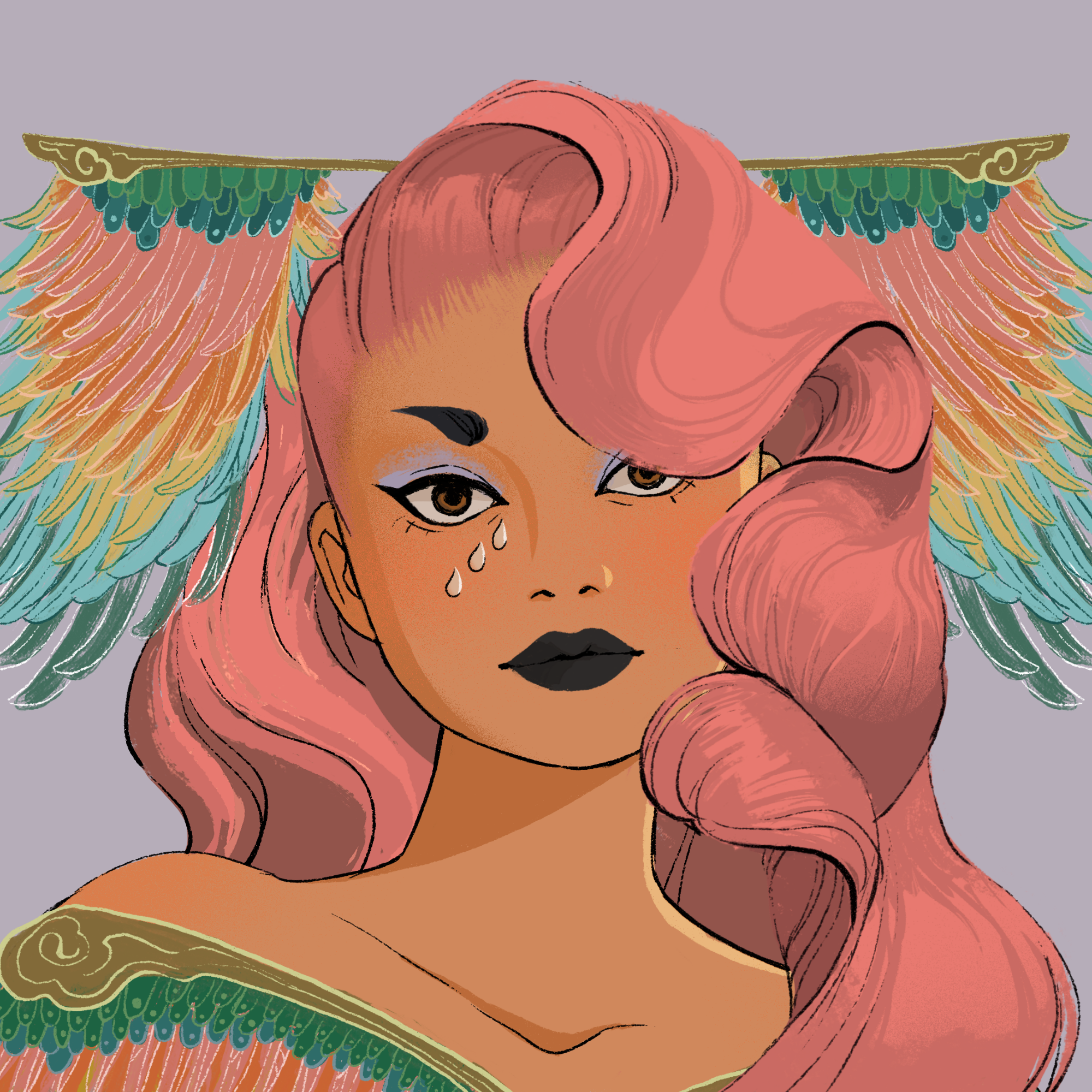 a portrait of Aquamarine the glittering