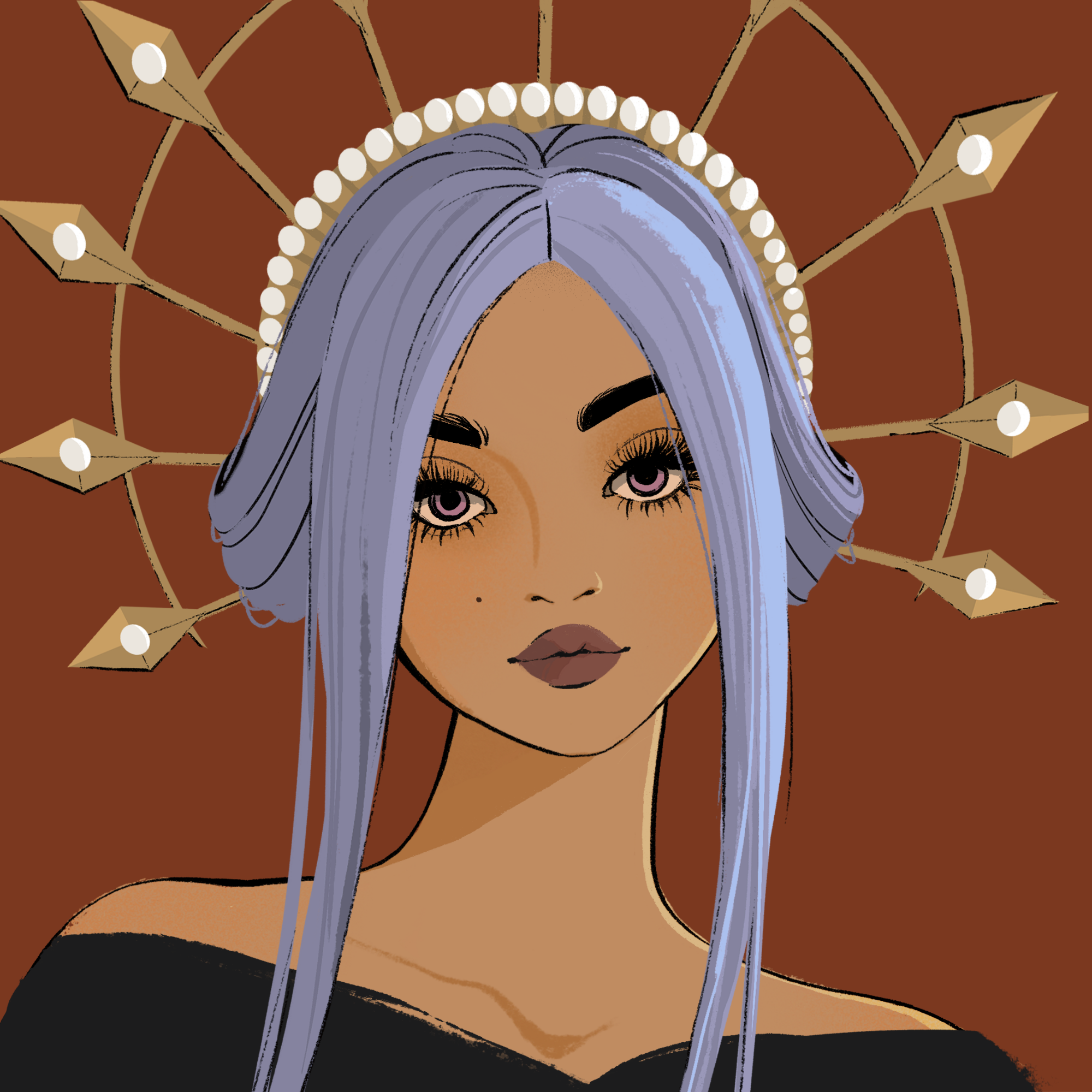 a portrait of Sapphire, the handsome braid