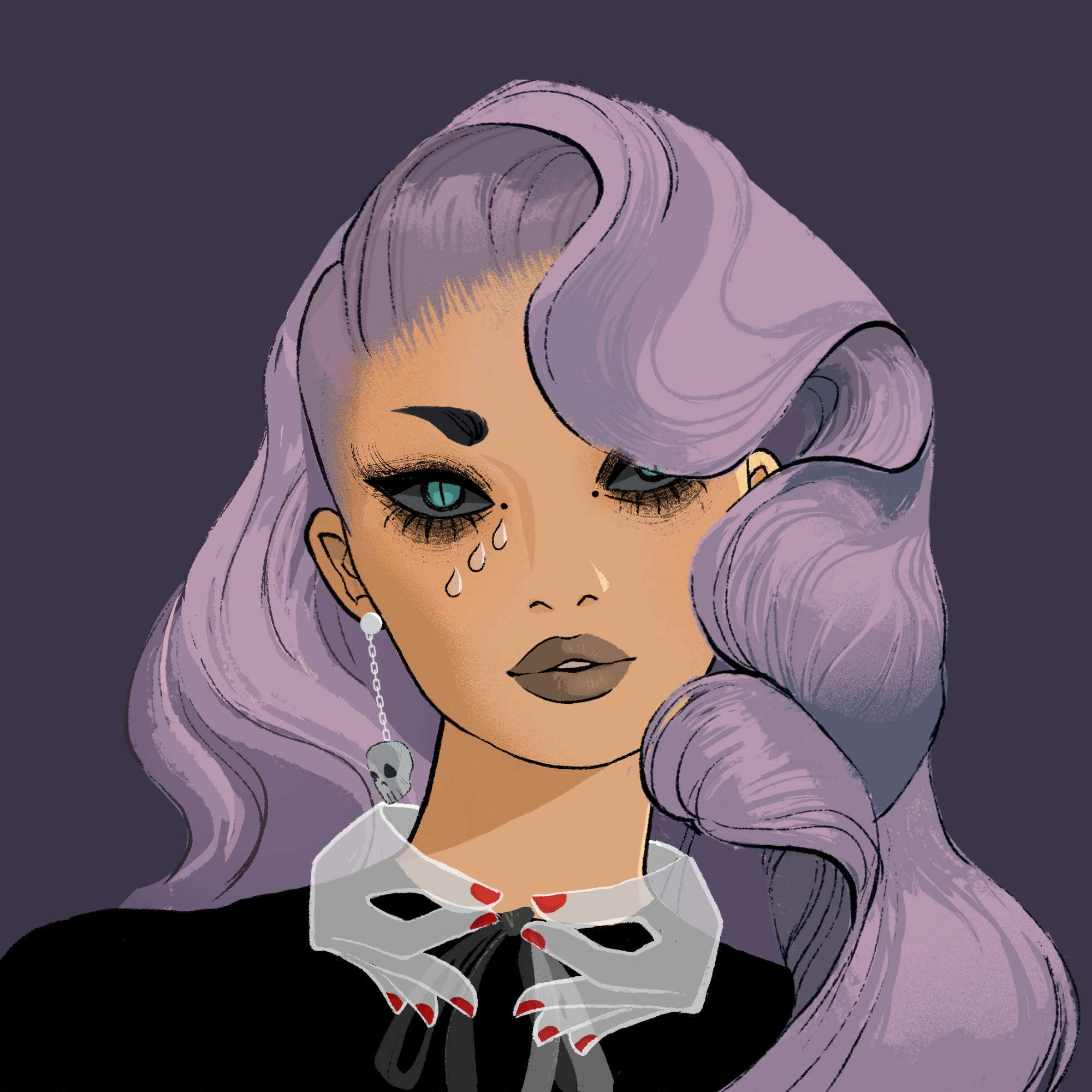 a portrait of Francium, the nonchalant quarterstaff