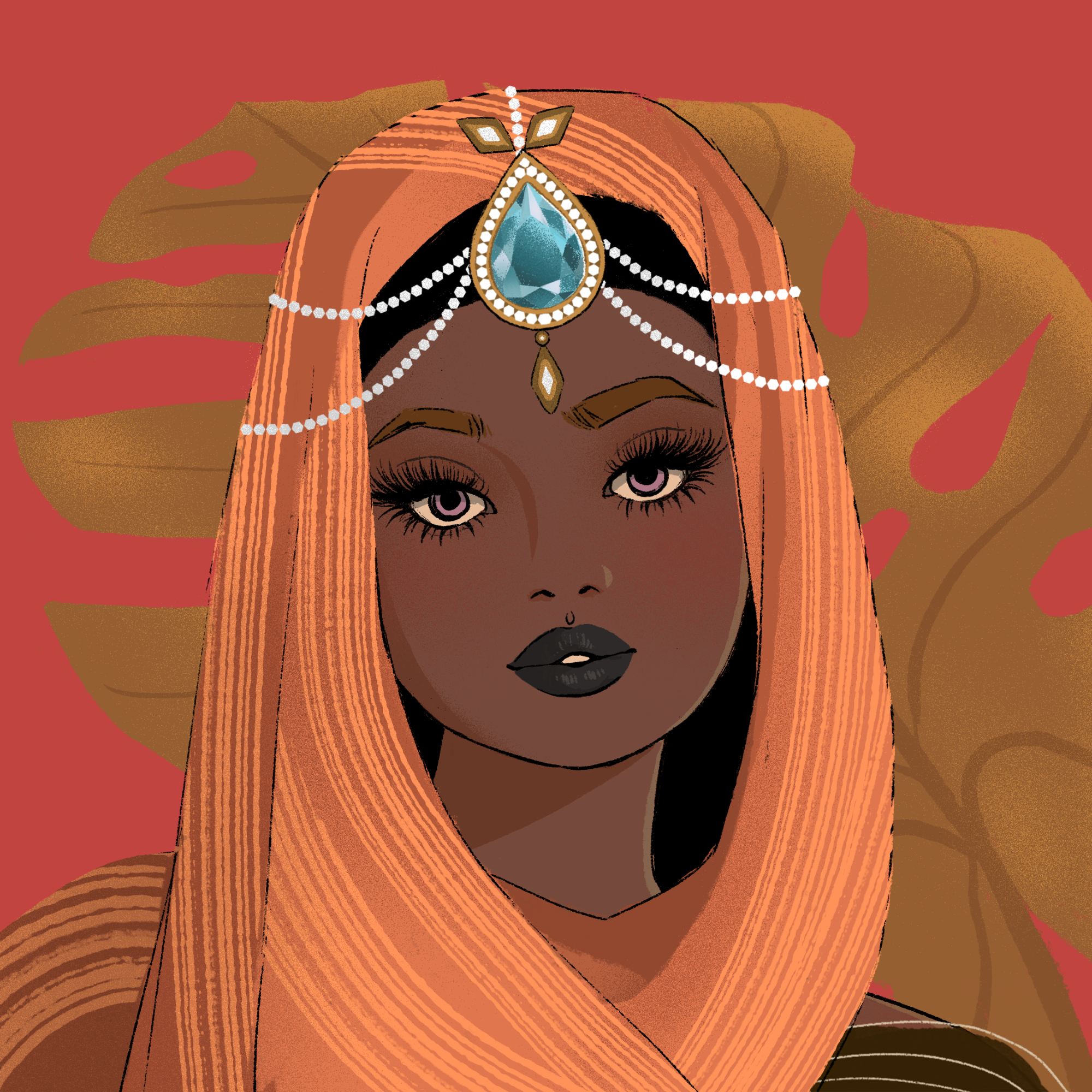 a portrait of Turquoise the chic