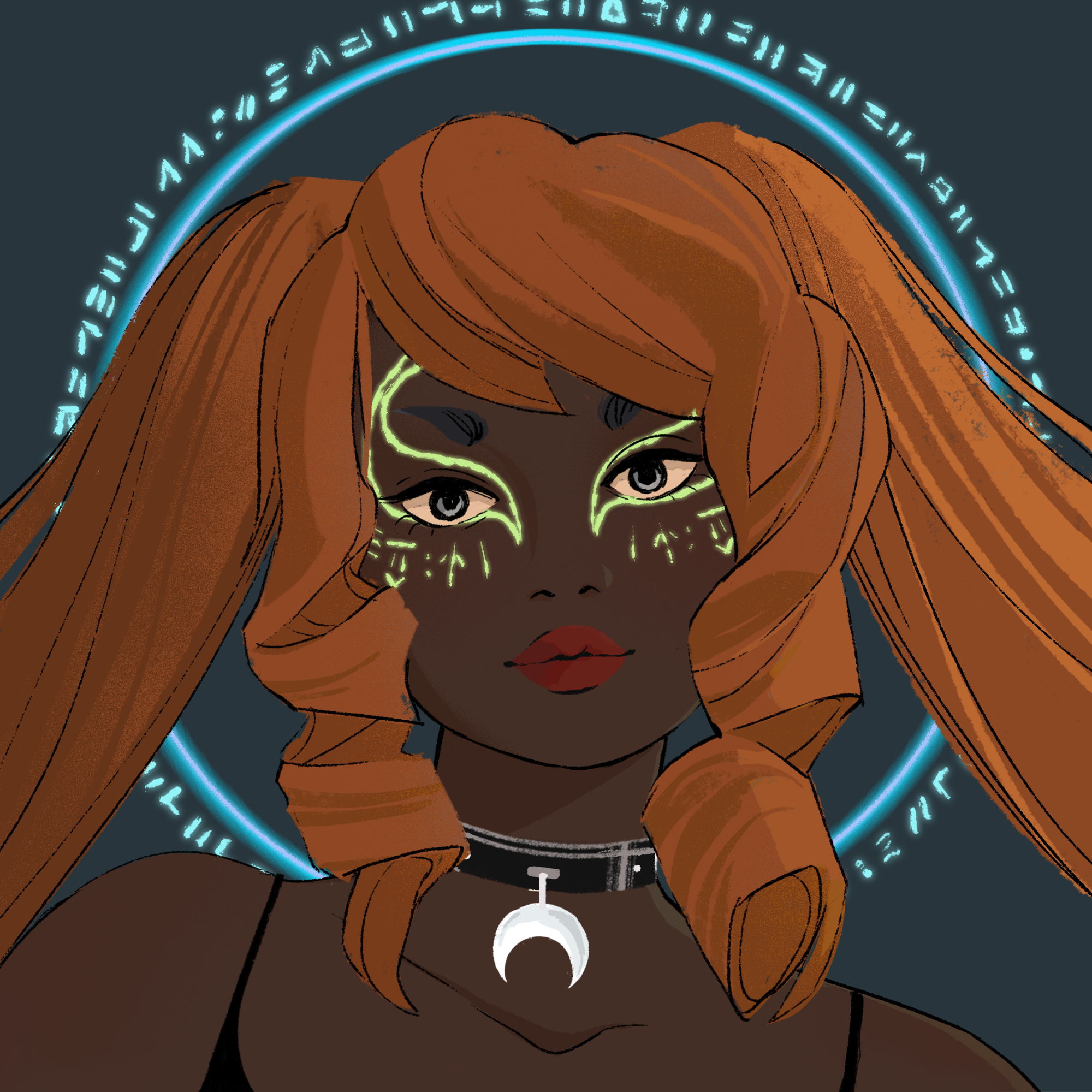 a portrait of Carina, the derived glow