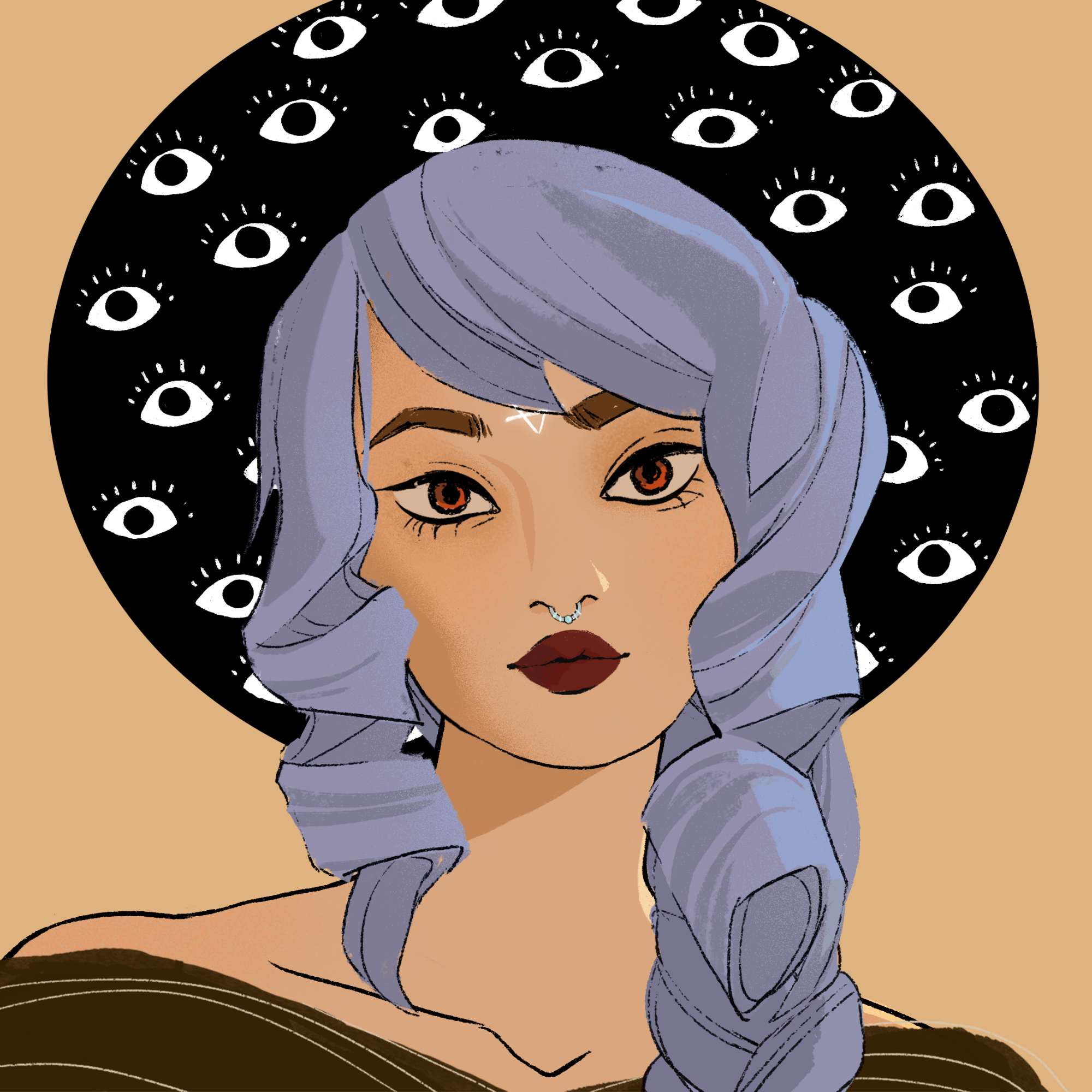 a portrait of Paprika, the psychedelic sickle