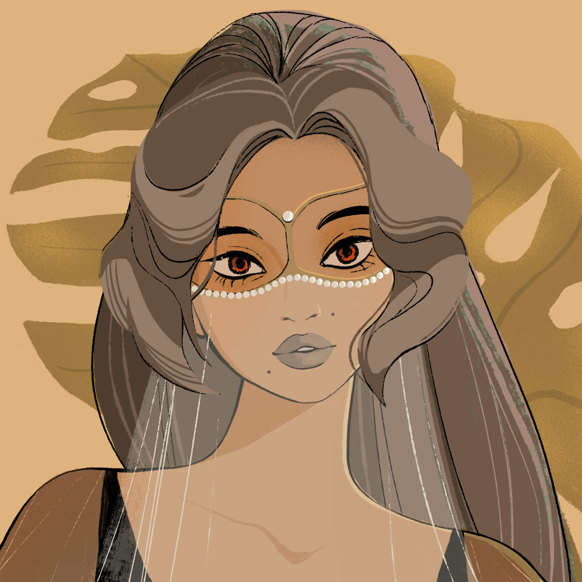 a portrait of Aquamarine the stylish