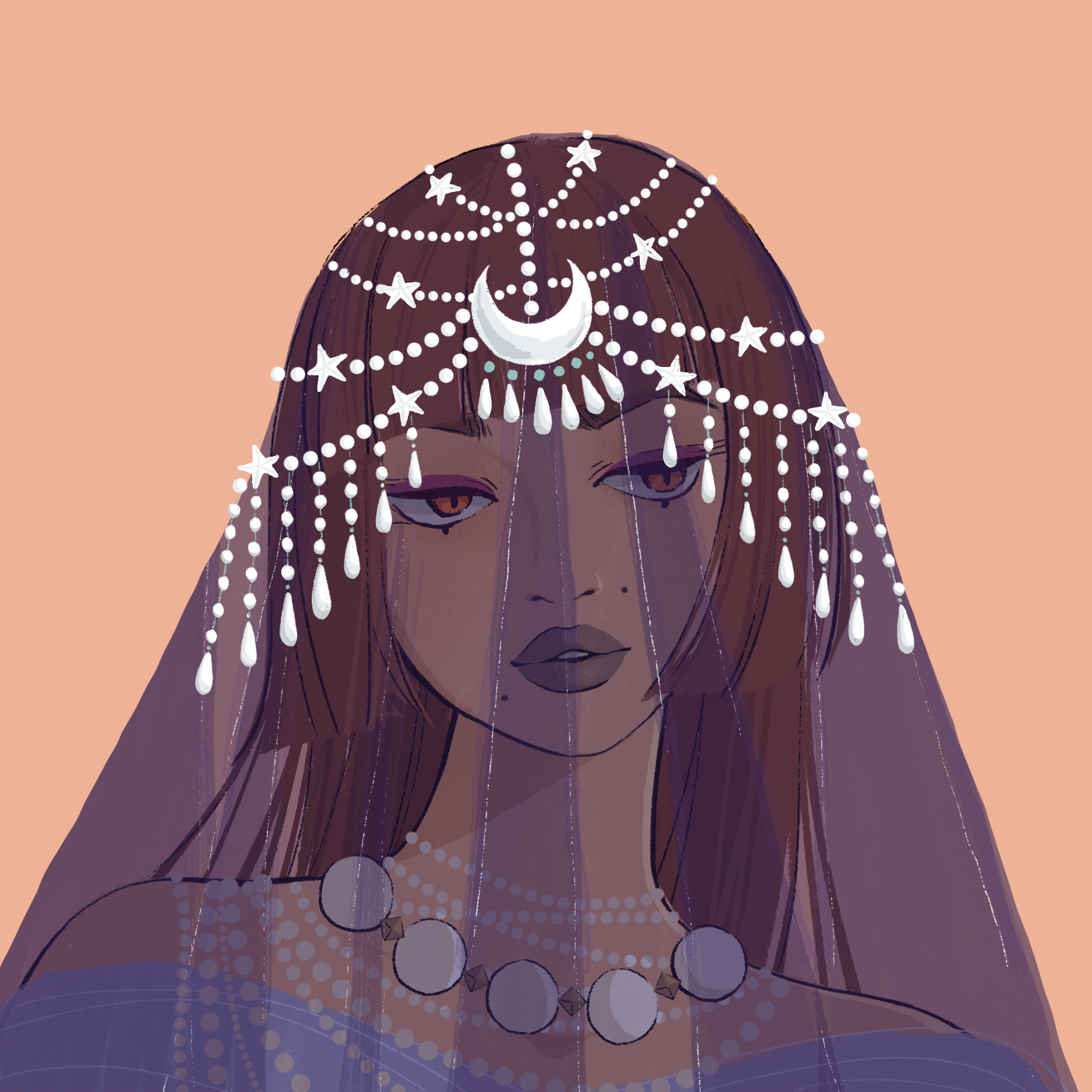 a portrait of Lady silk