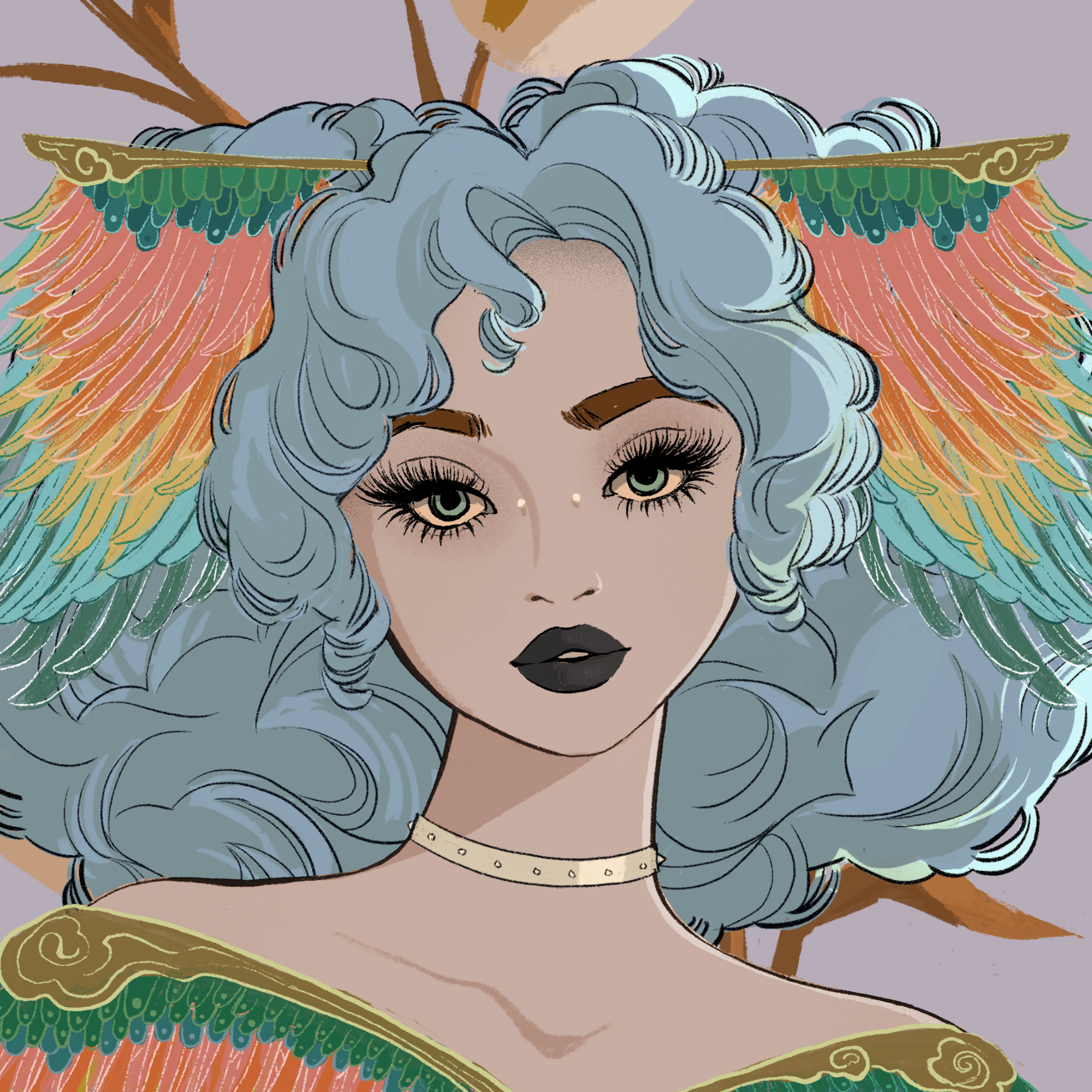 a portrait of Mademoiselle crown