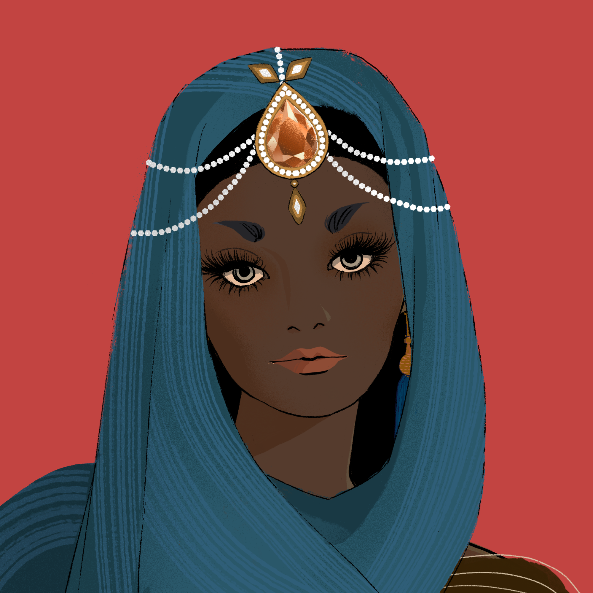 a portrait of Satin, the appealing powder