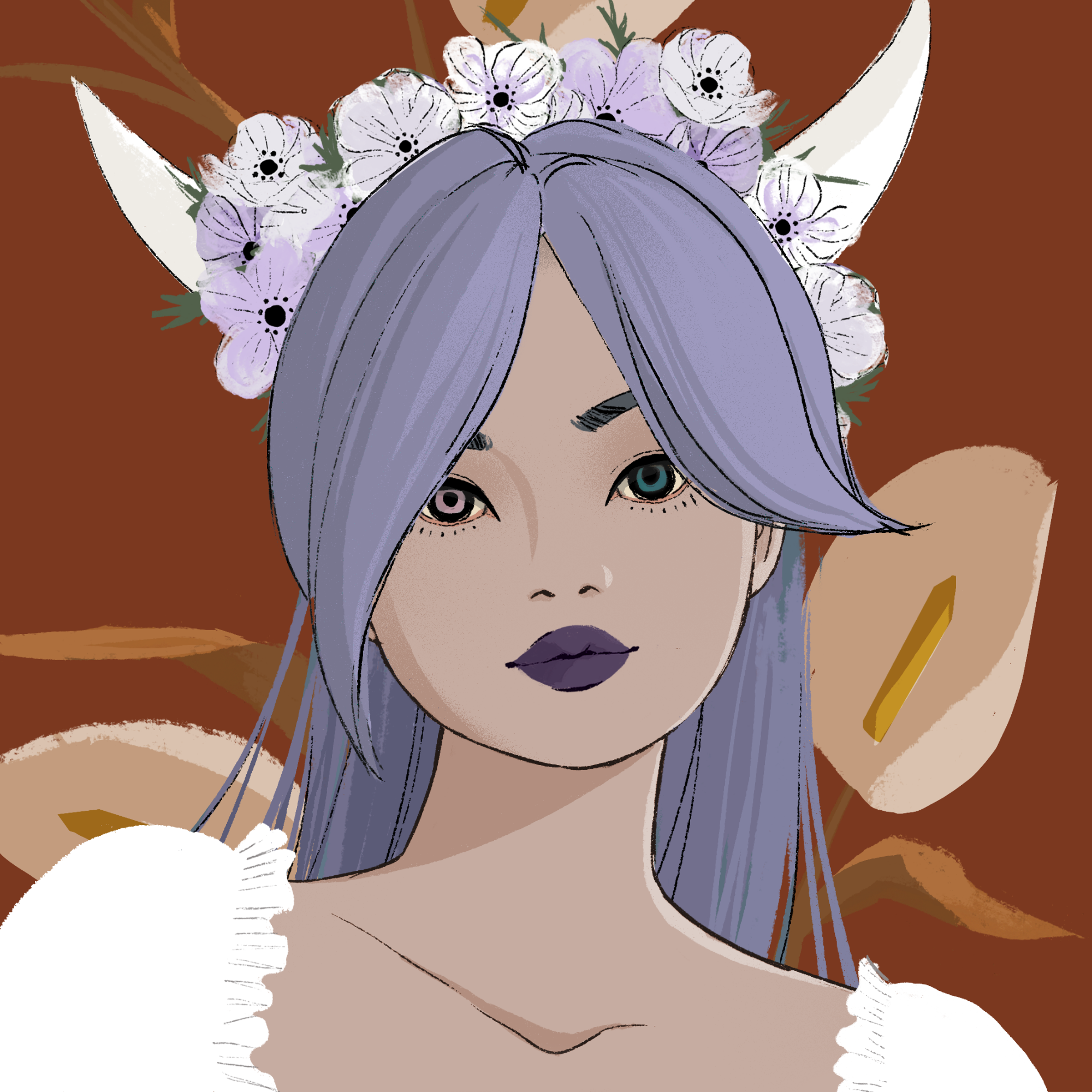 a portrait of Marjoram of the wilds