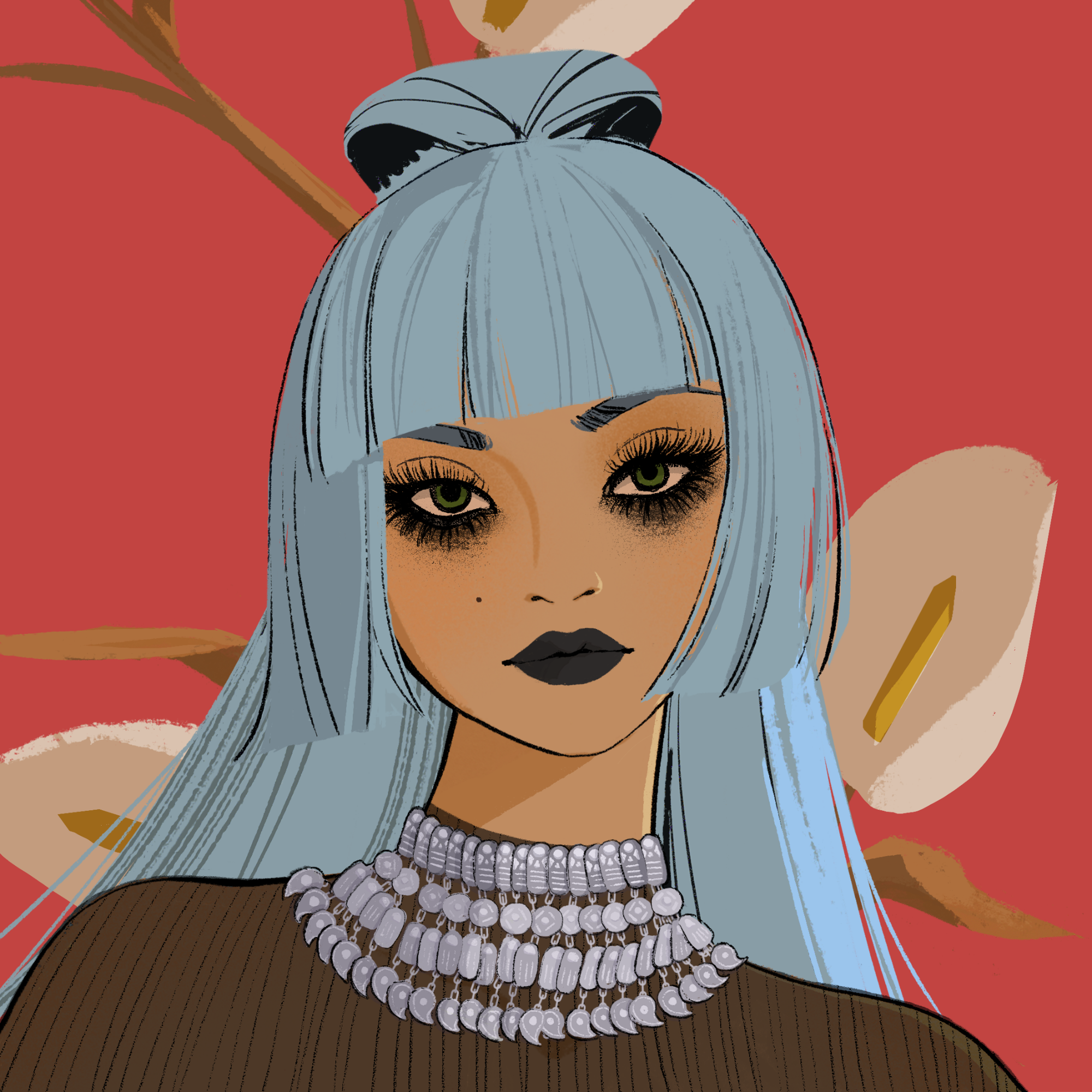 a portrait of Tiatia the splintered