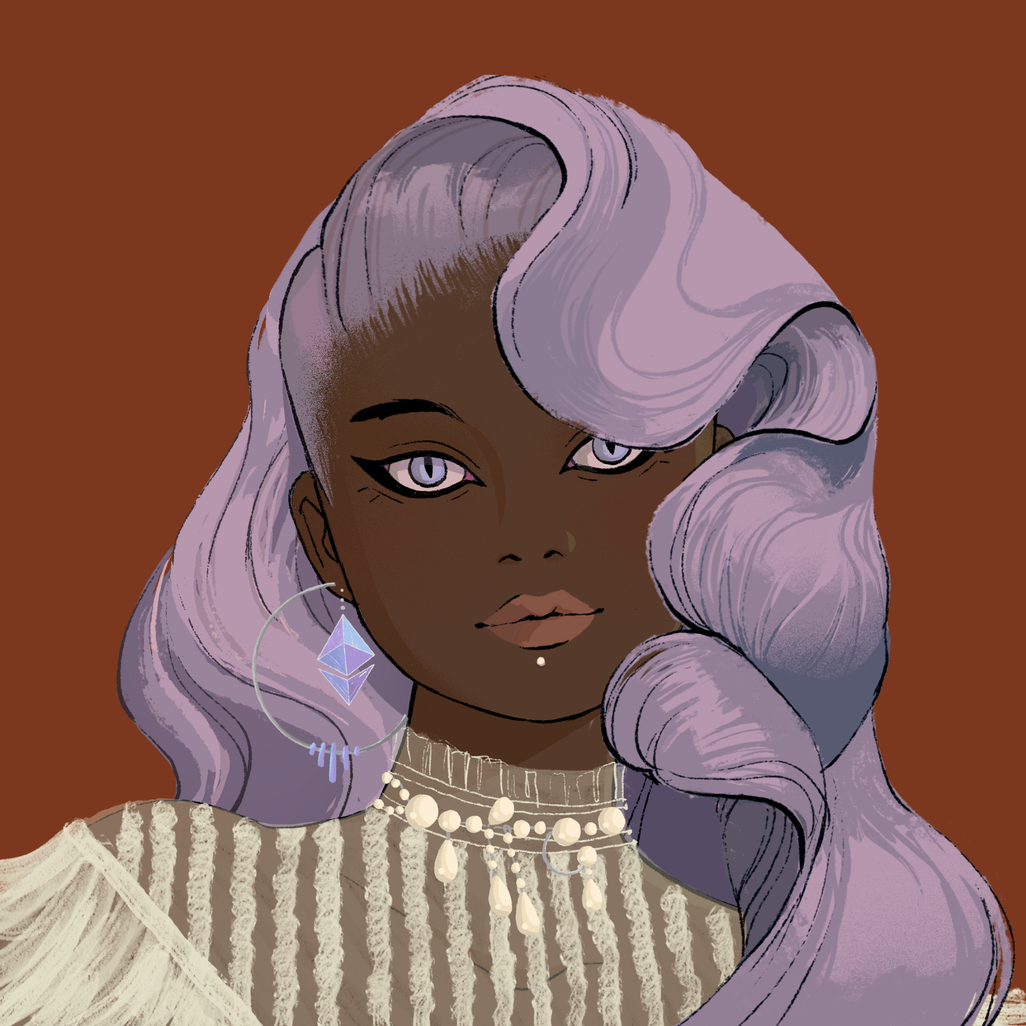 a portrait of Turquoise, the fragrant vanity