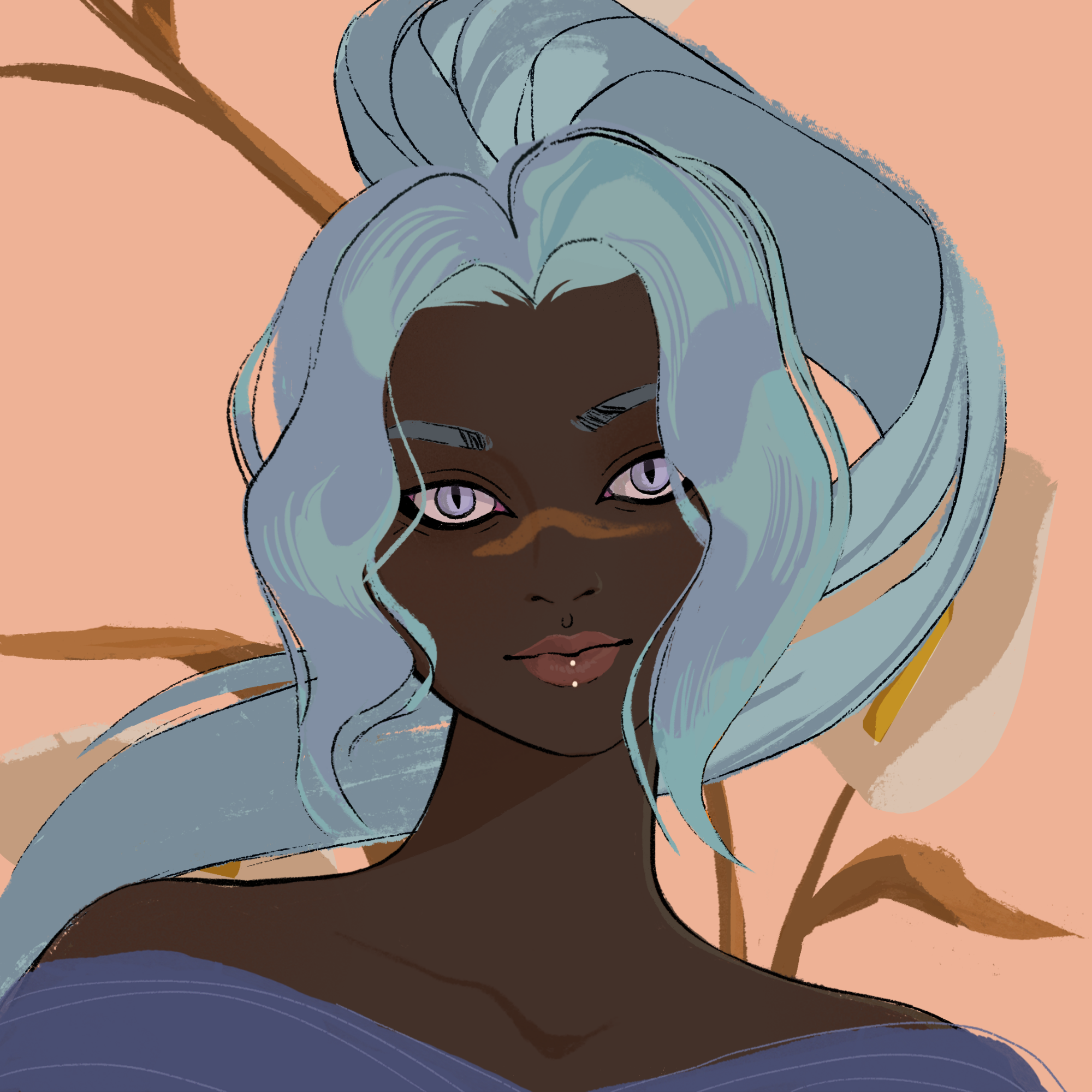 a portrait of Turquoise the charming