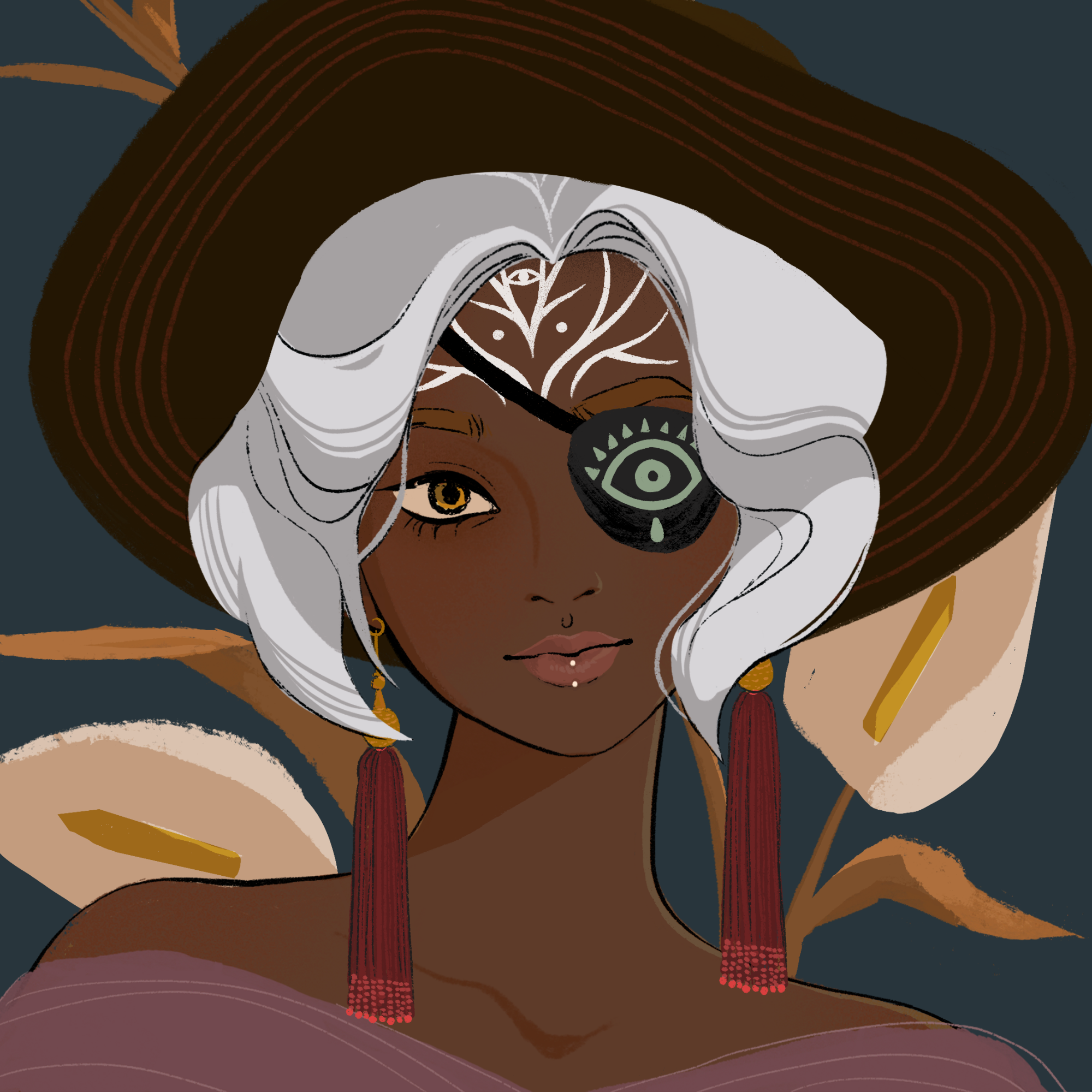 a portrait of Lady zinnia