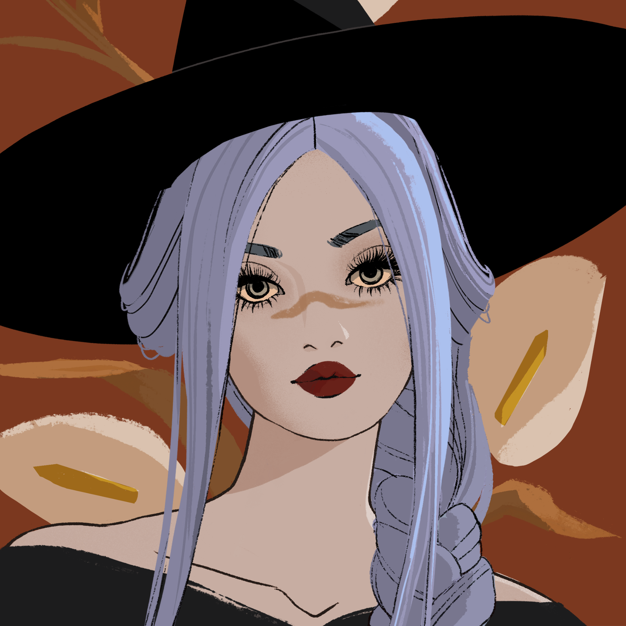 a portrait of Aria, the golden sequin