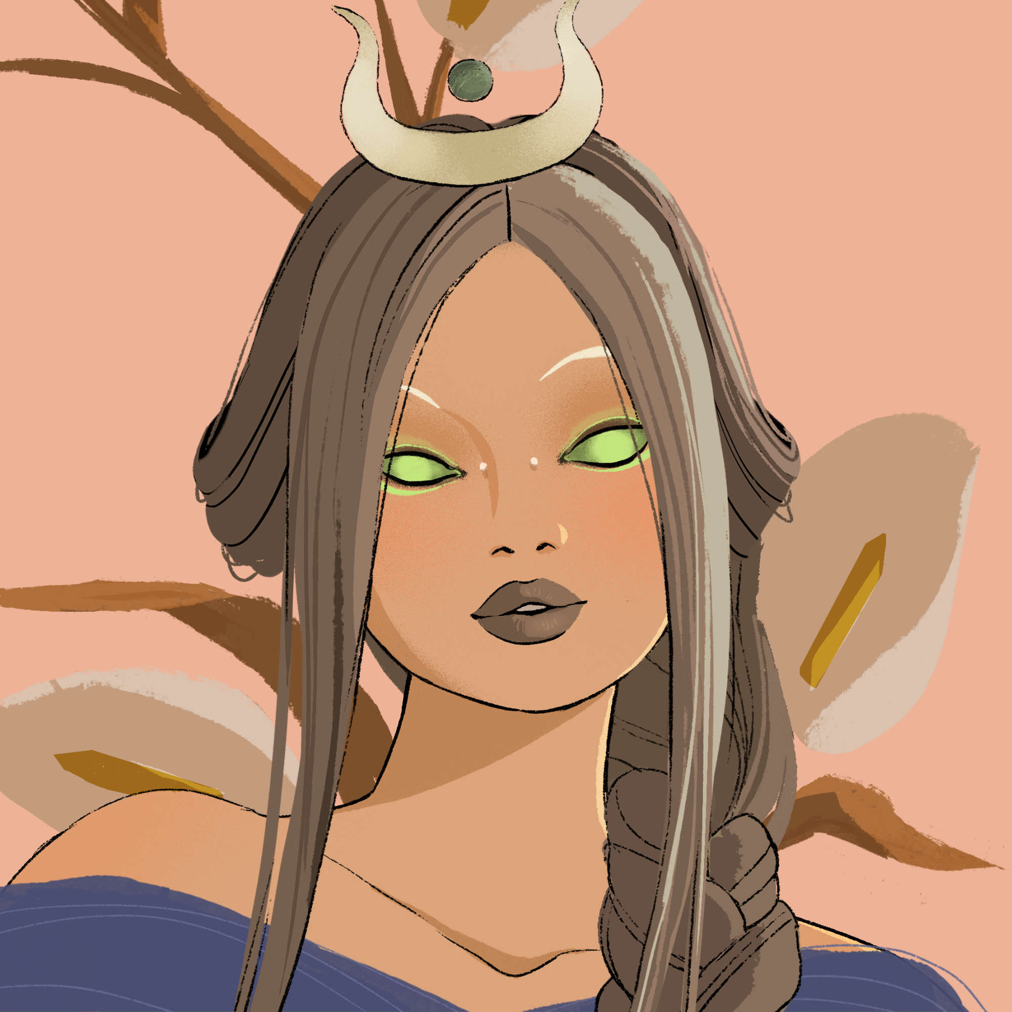 a portrait of Kumquat the untethered