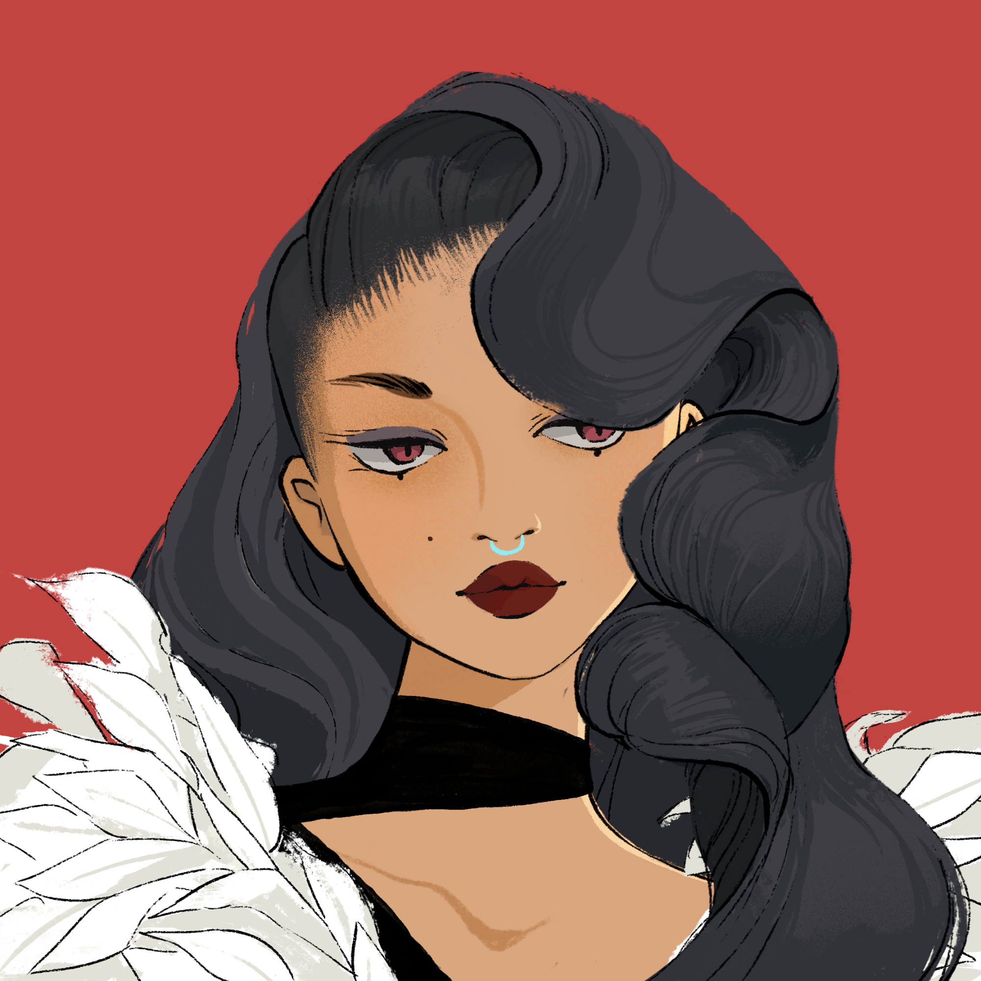 a portrait of Amyris, the gilded crown