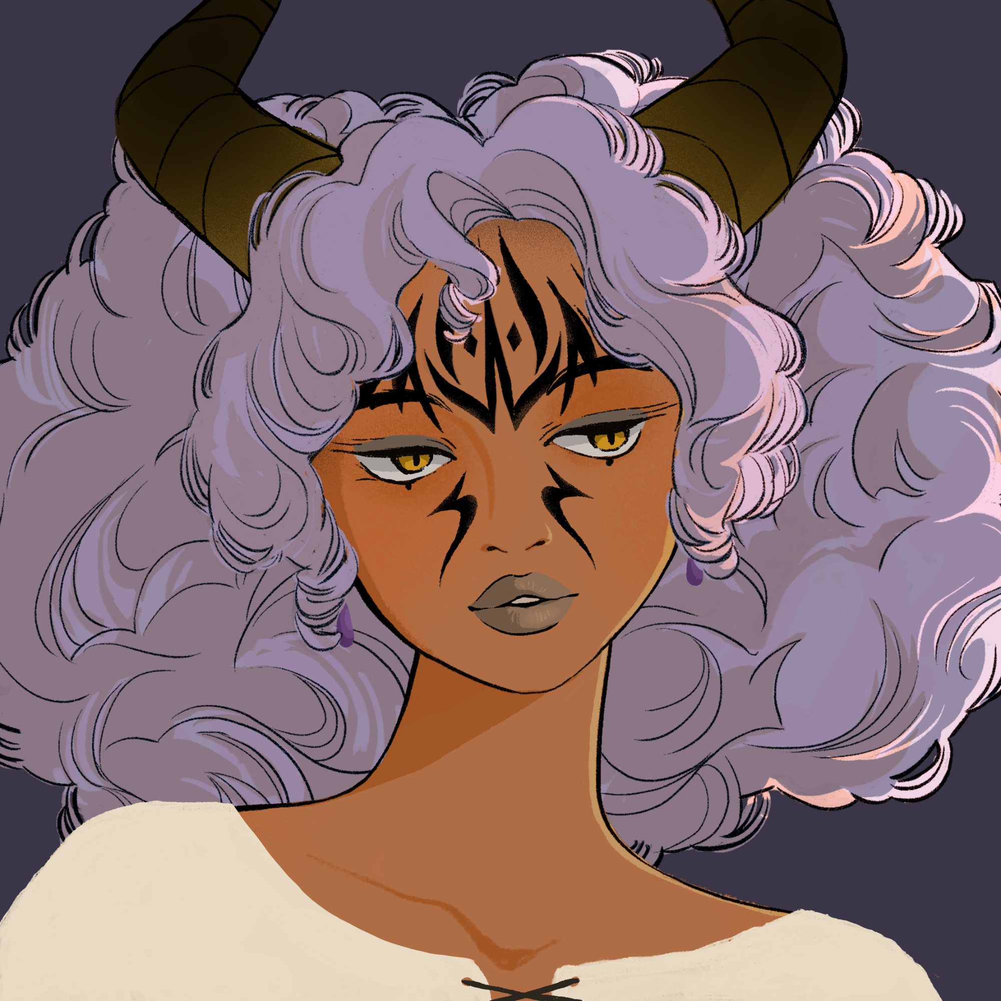 a portrait of Gaua, the flaming dynamite