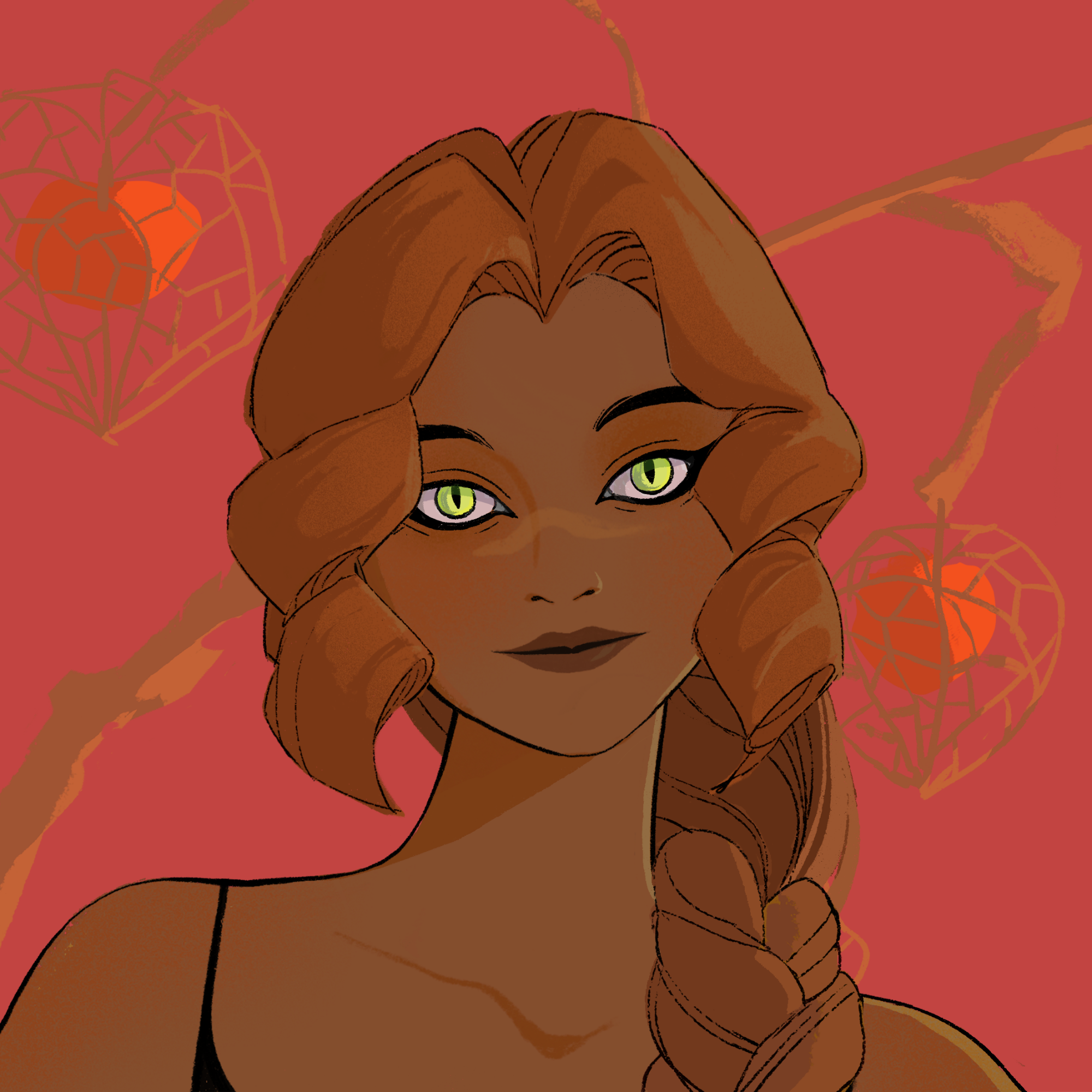 a portrait of Cherry, the periwinkle beach