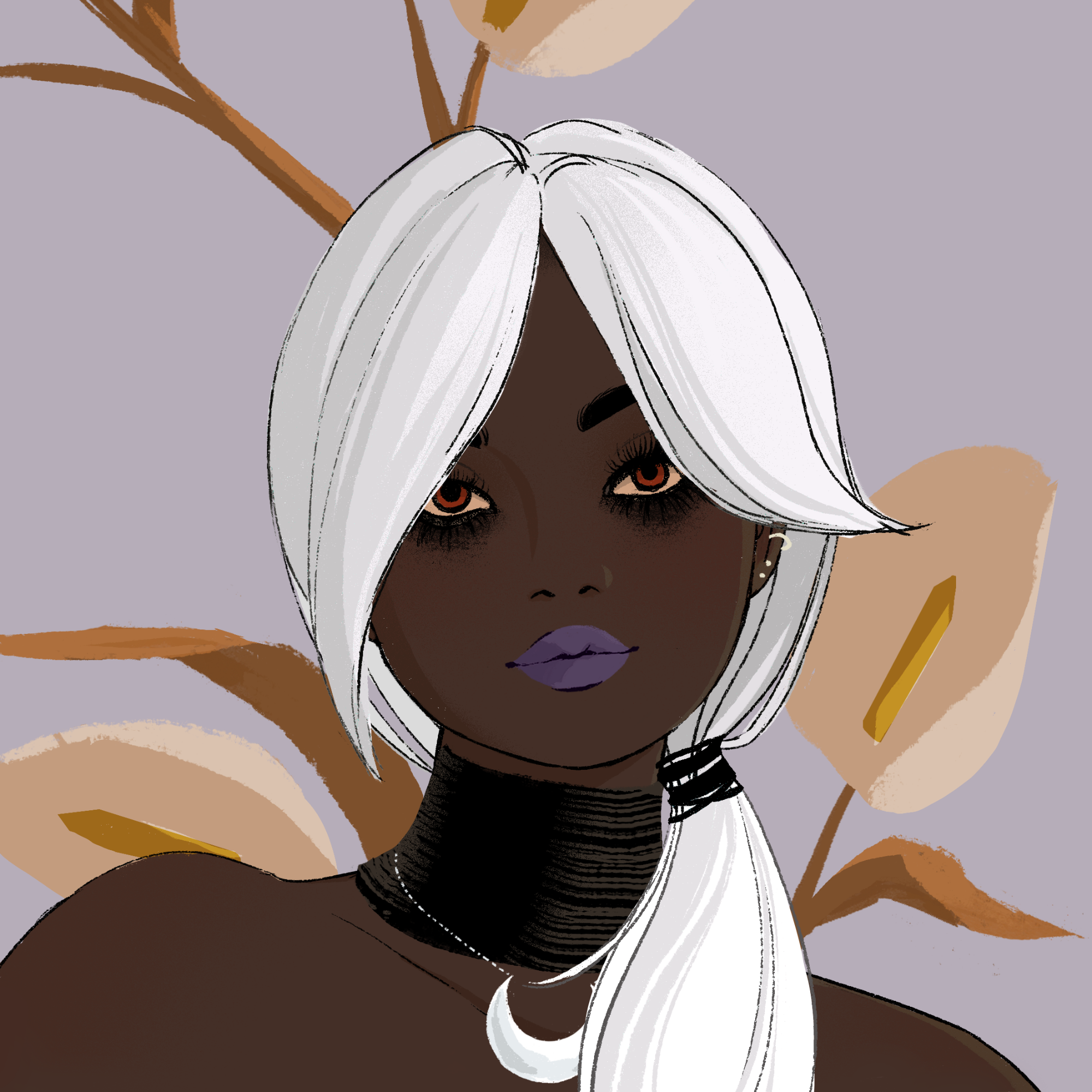 a portrait of Purpurin the phosphorescent