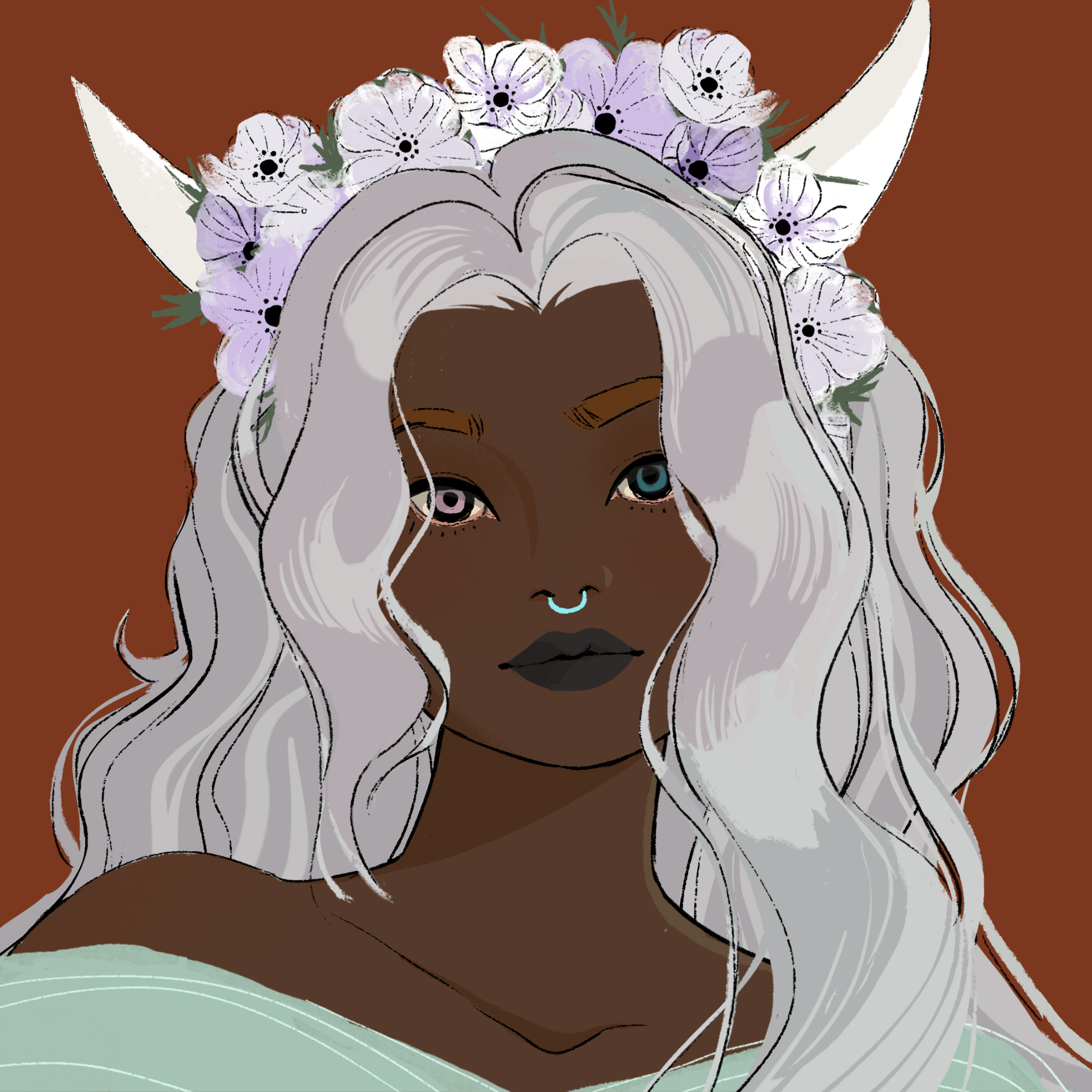 a portrait of Myrtle the seafoam