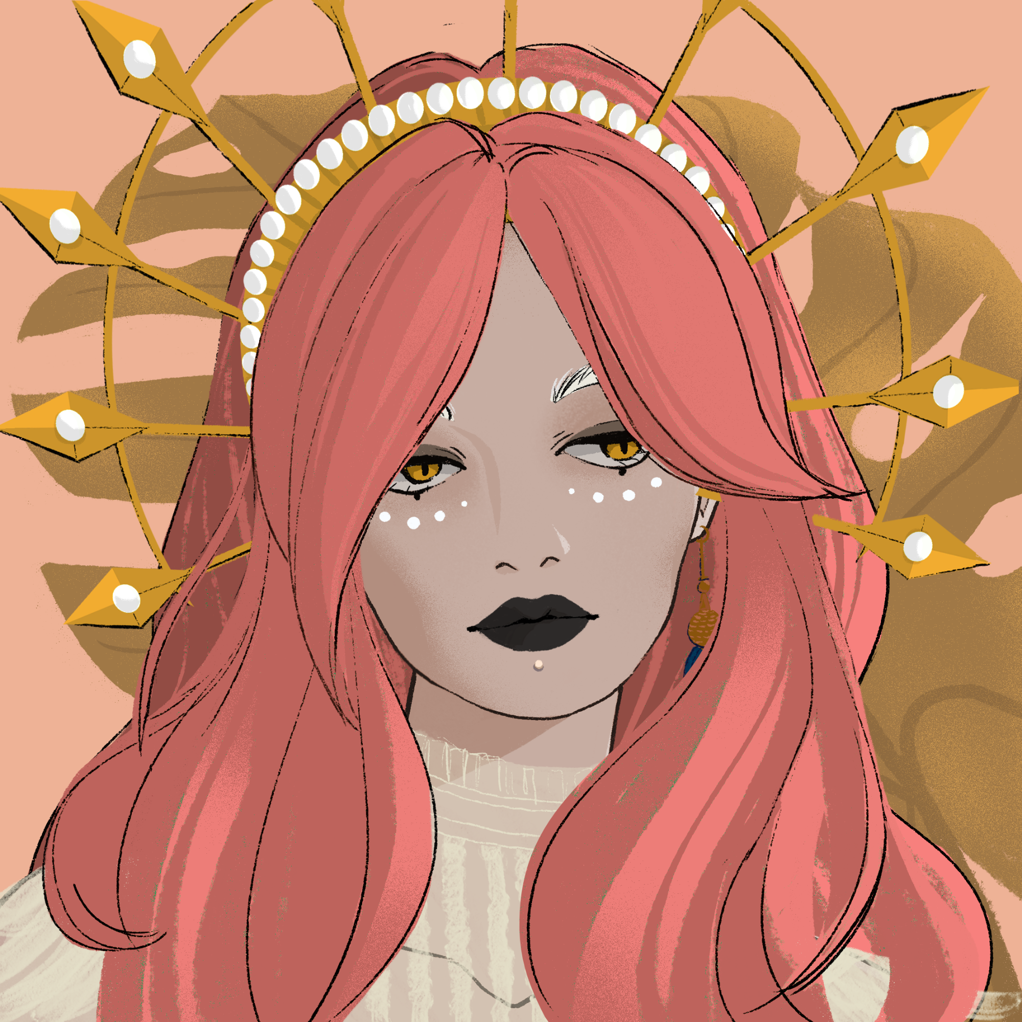 a portrait of Lady scarf