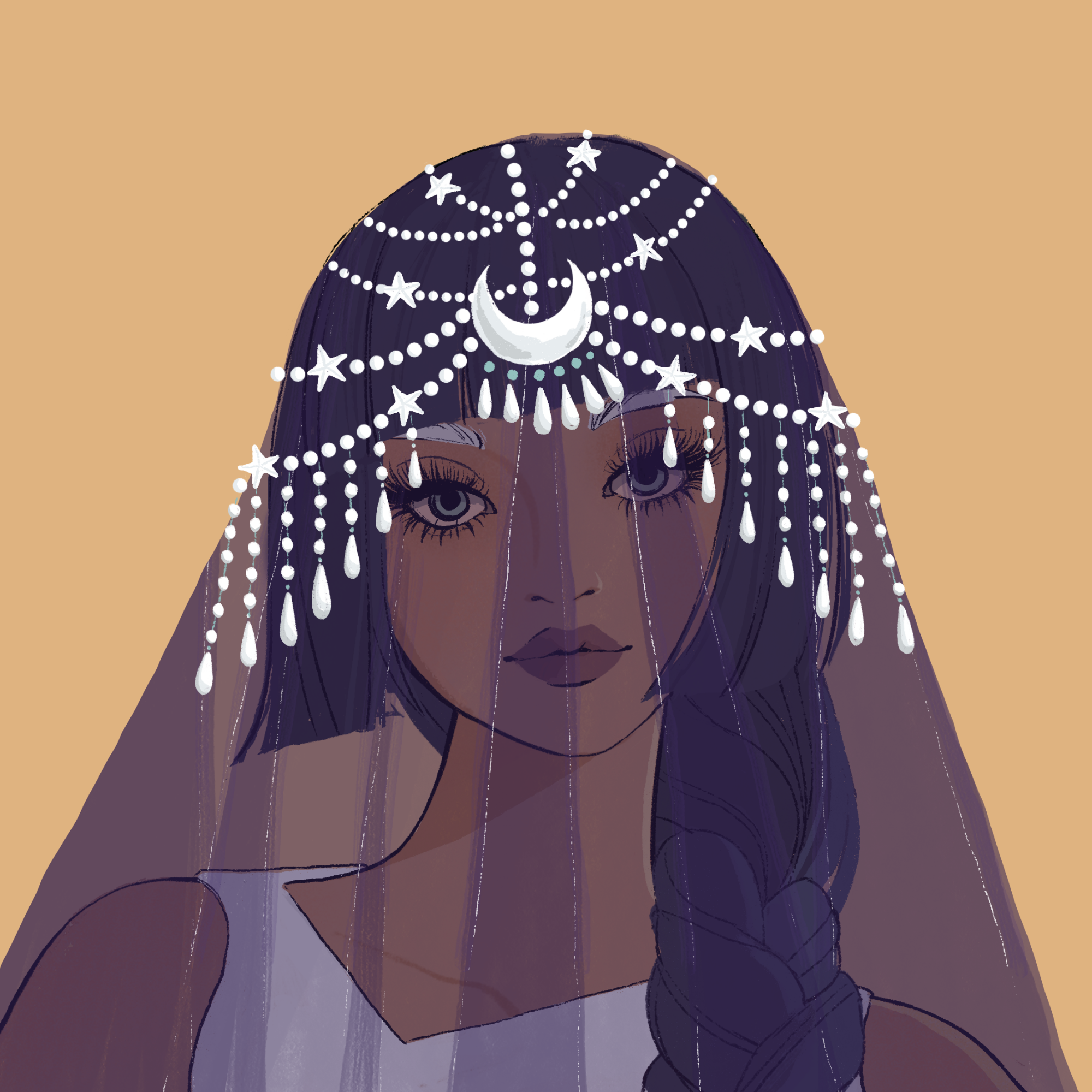 a portrait of Peridot, the well dressed scarf