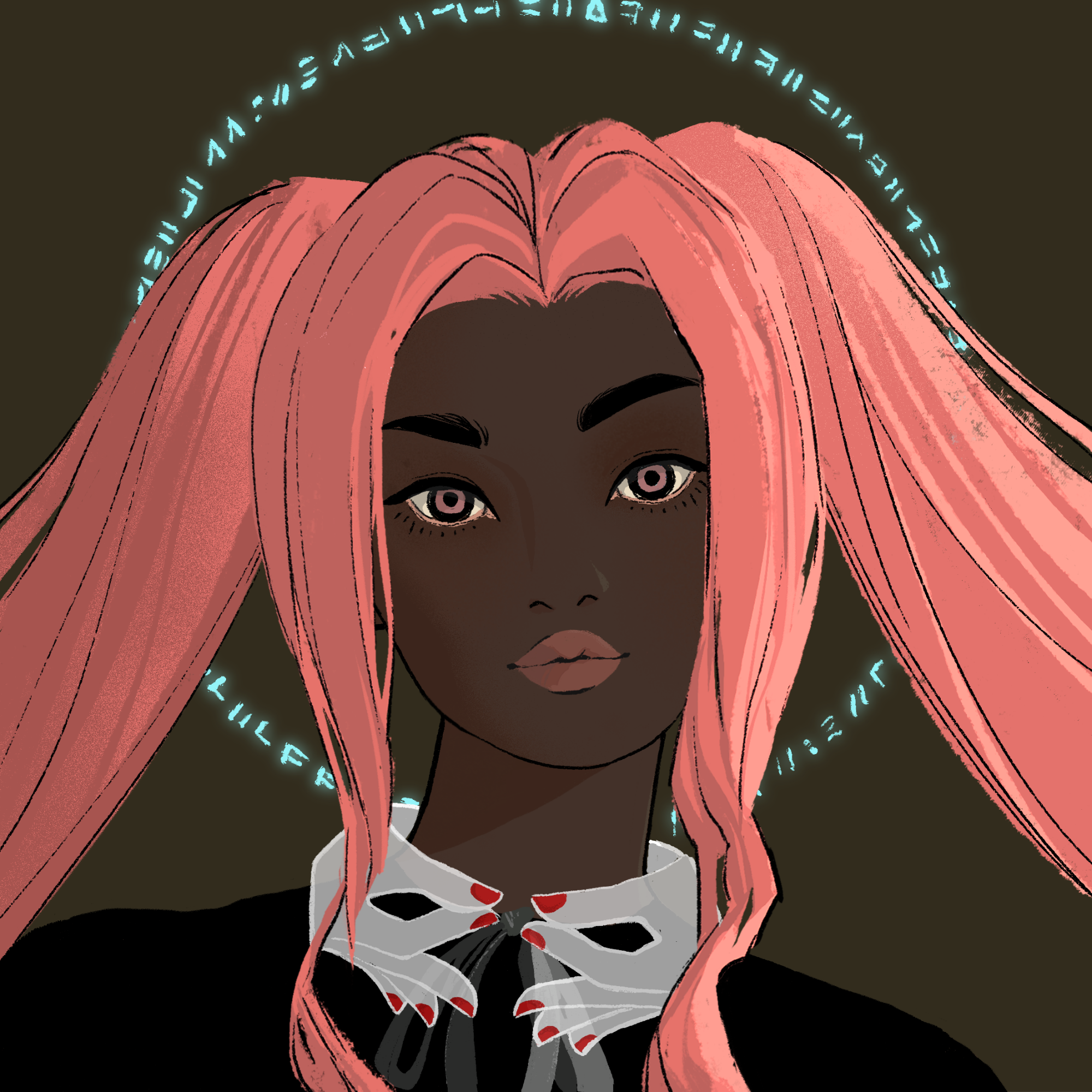 a portrait of Mimosa, the literate hexagon