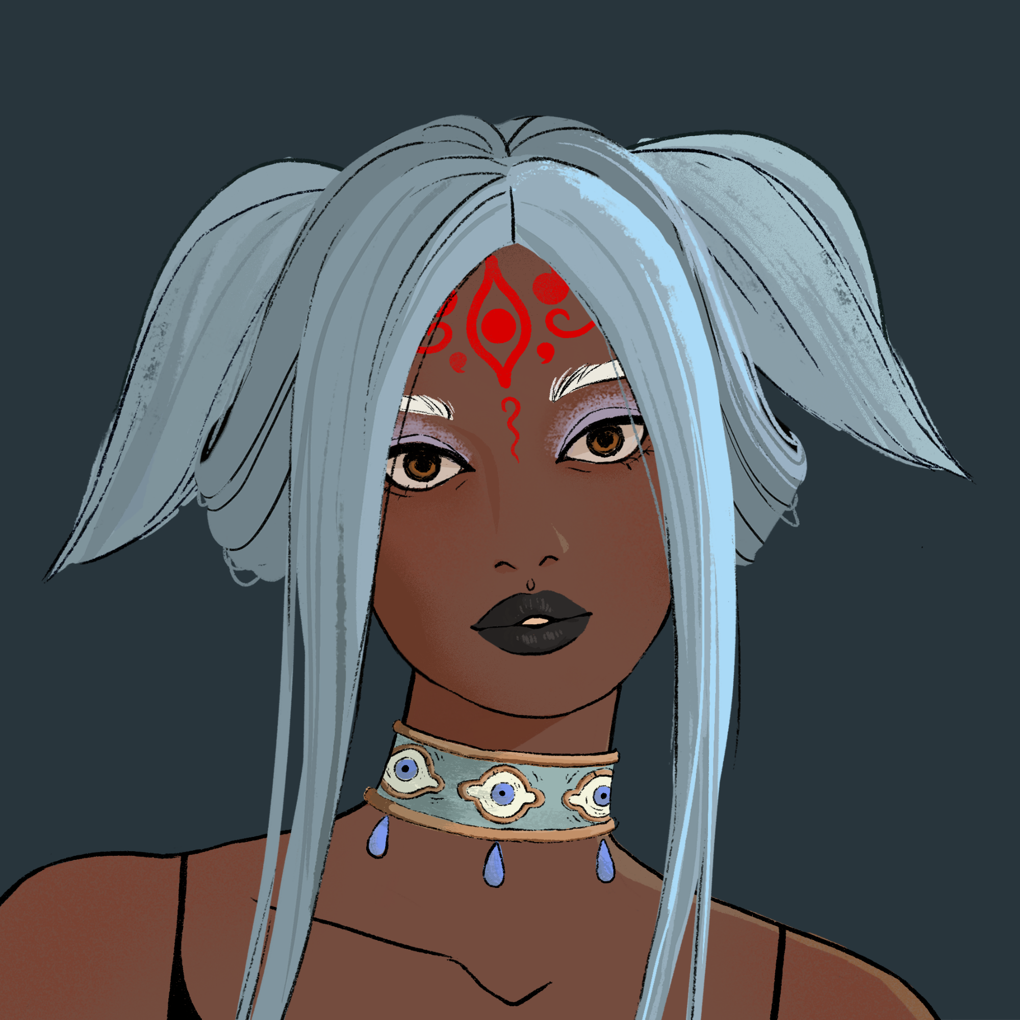 a portrait of Nectarine, the still snowflake