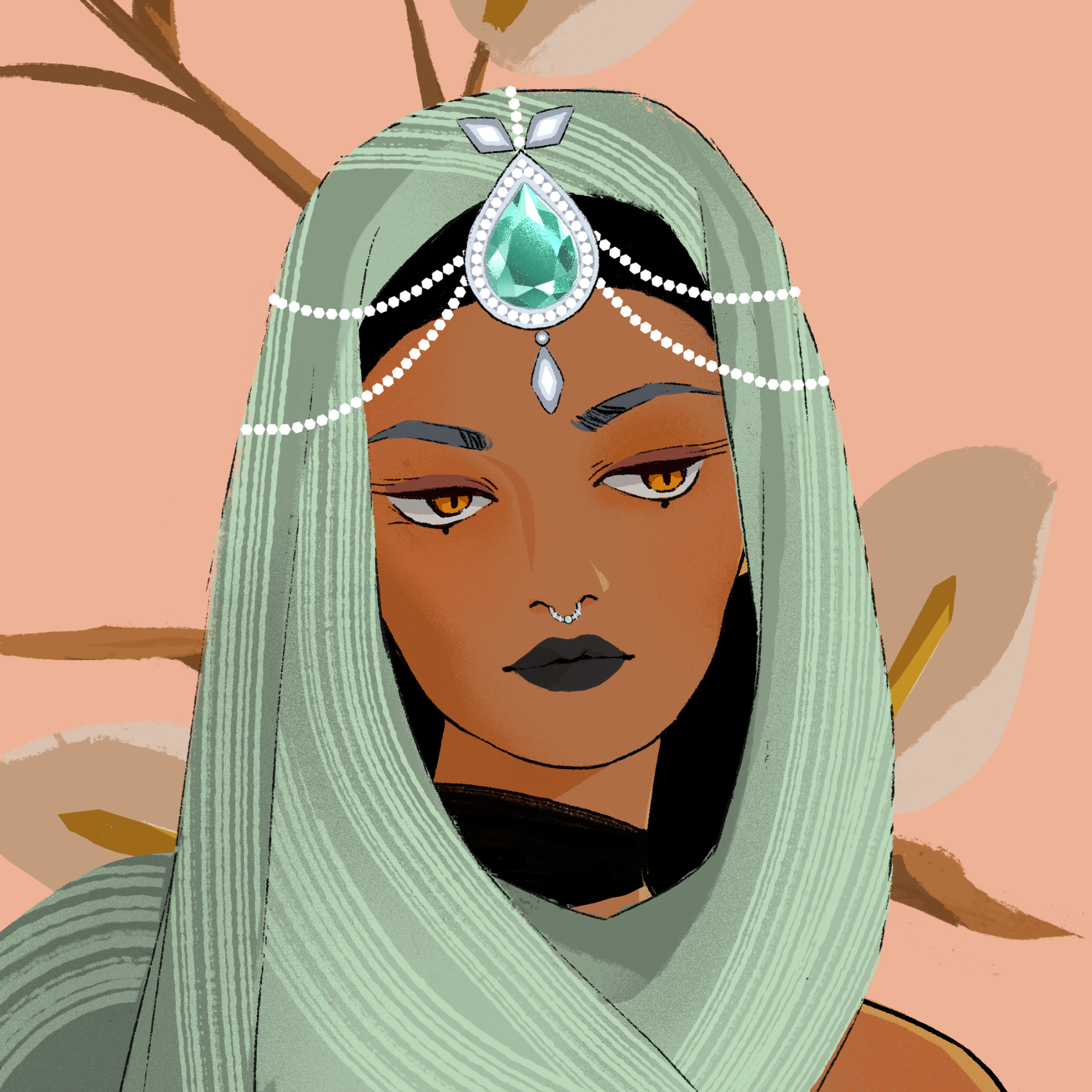 a portrait of Moonstone, the stylish bouquet