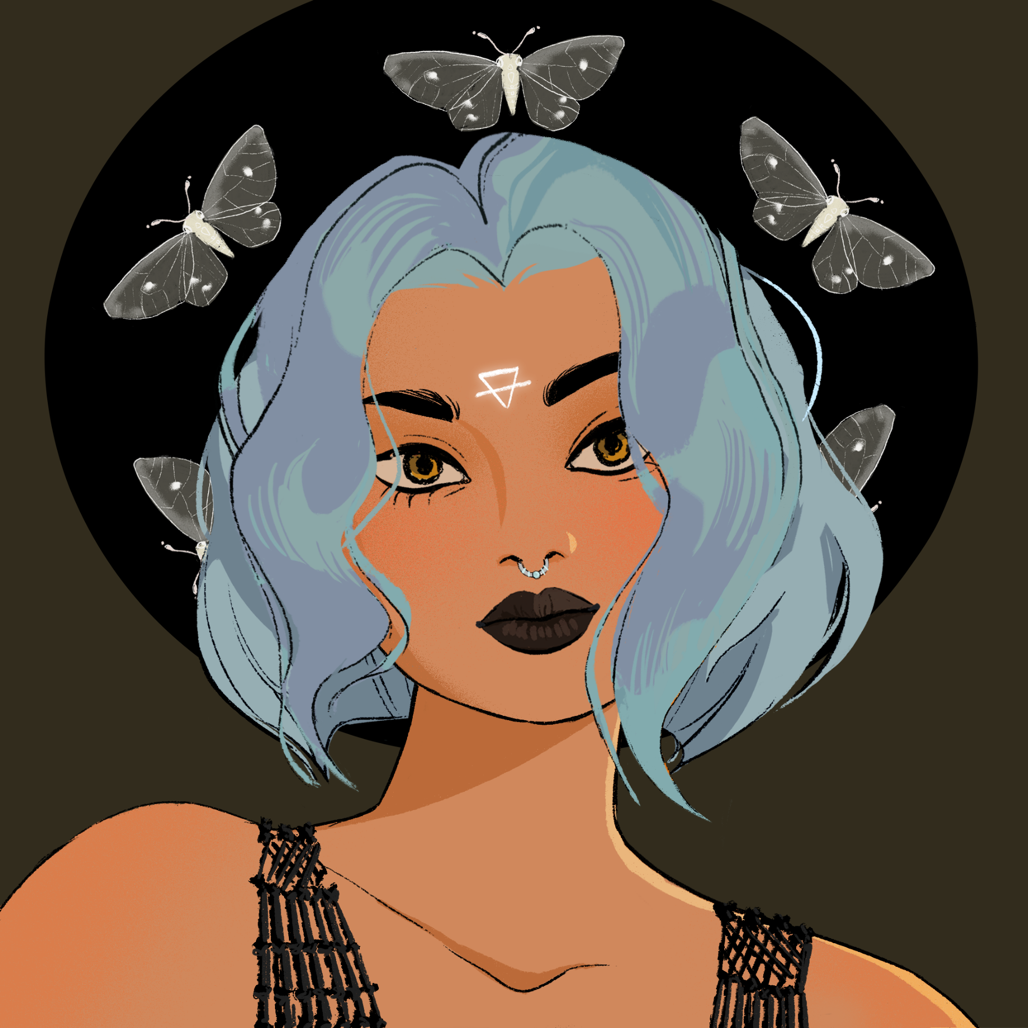 a portrait of Paprika, the amber haybale