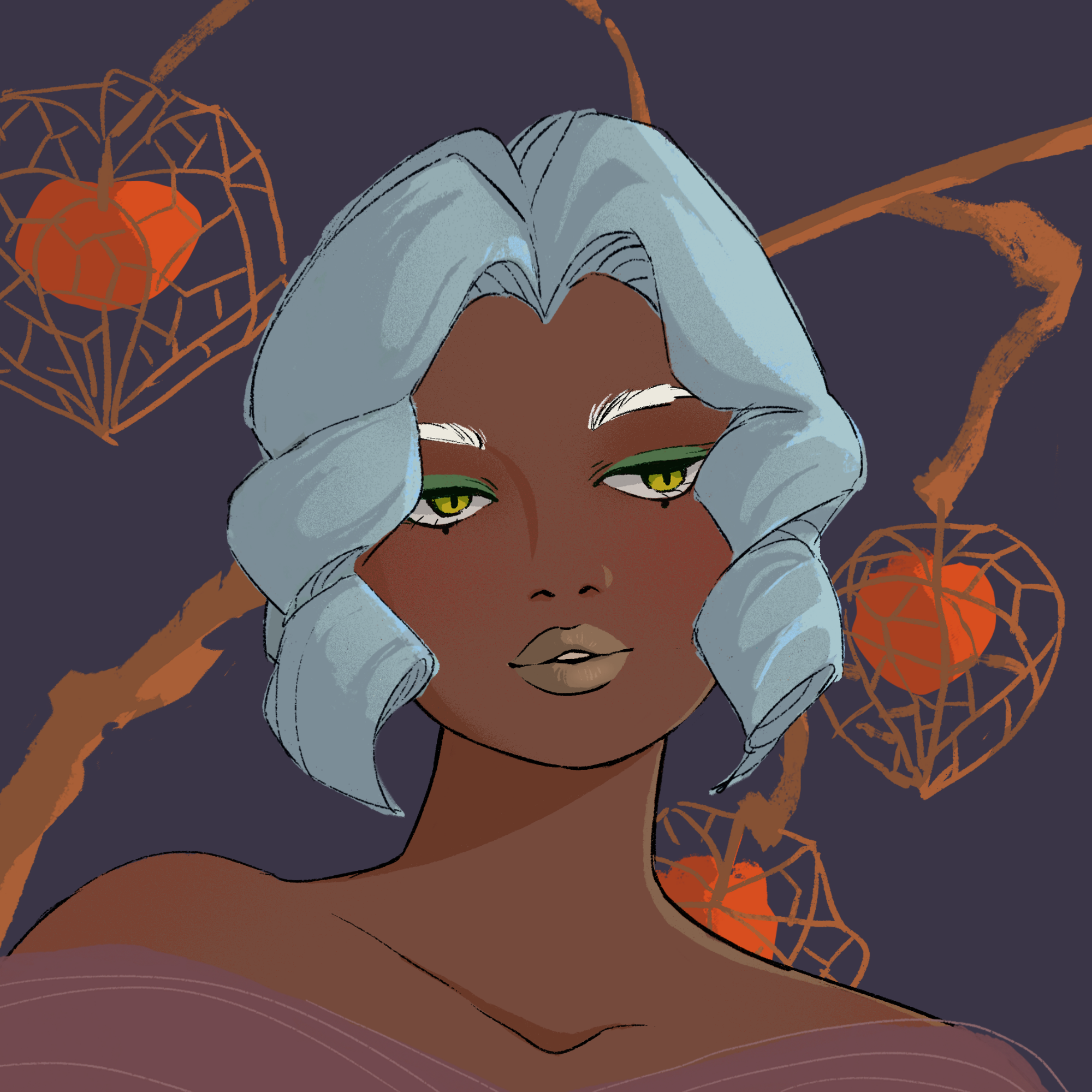 a portrait of Violet glass