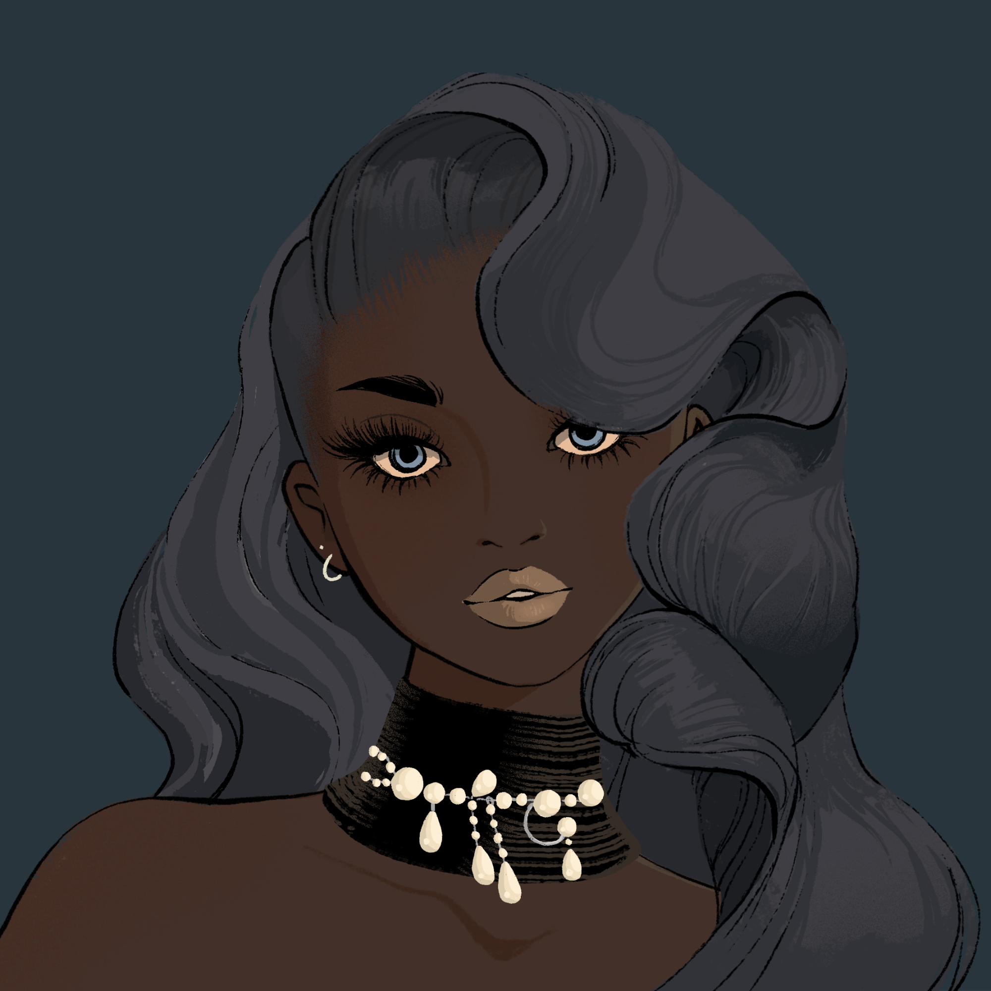 a portrait of Francium of the demon market