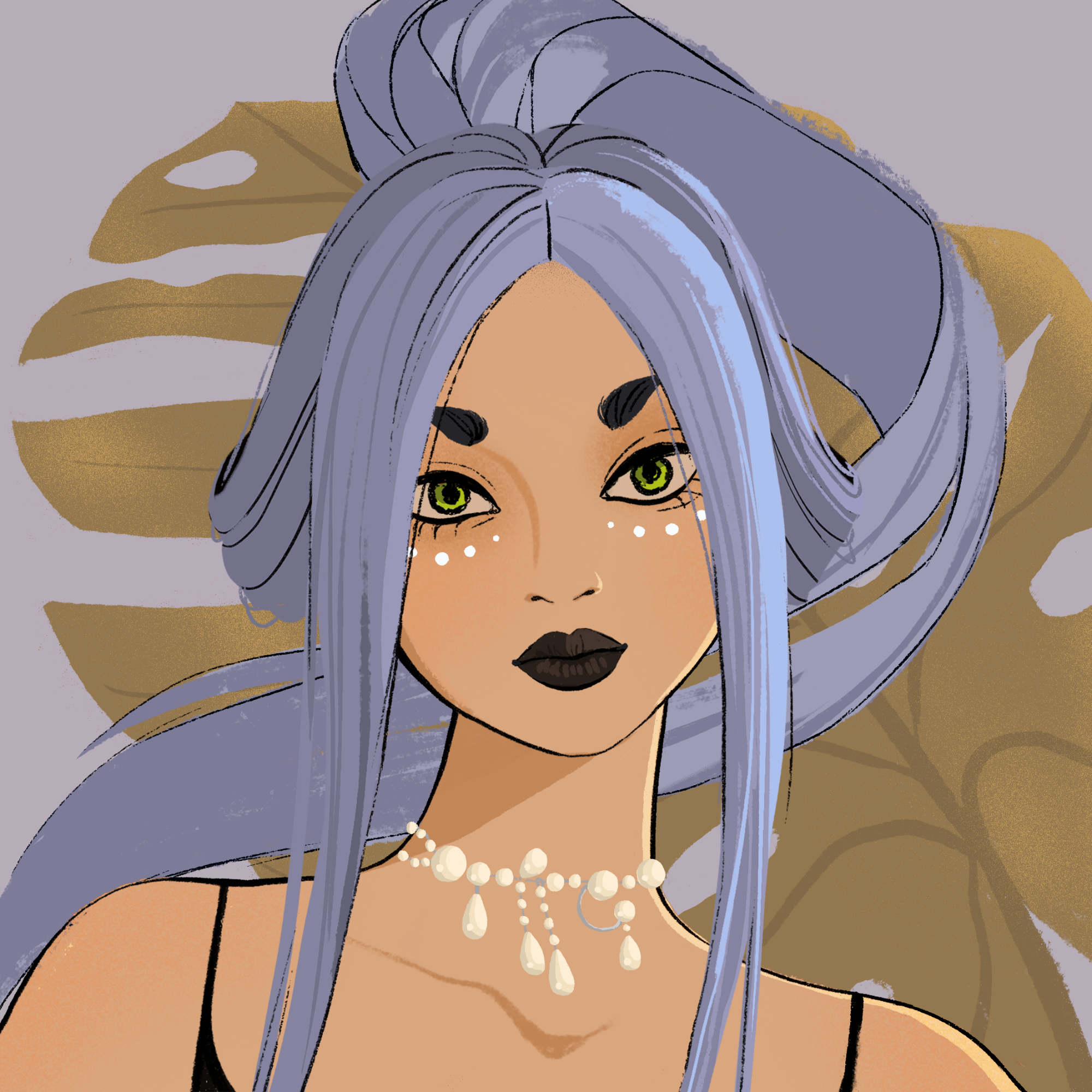 a portrait of Jade, the fashionable throne