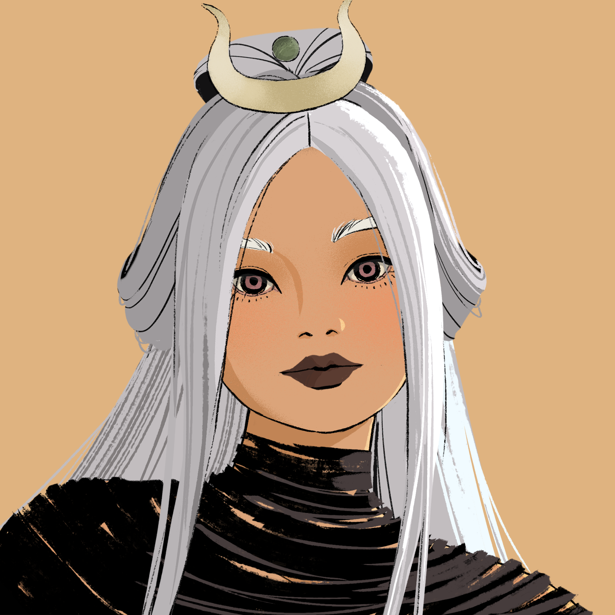 a portrait of Apricot, the clear balloon