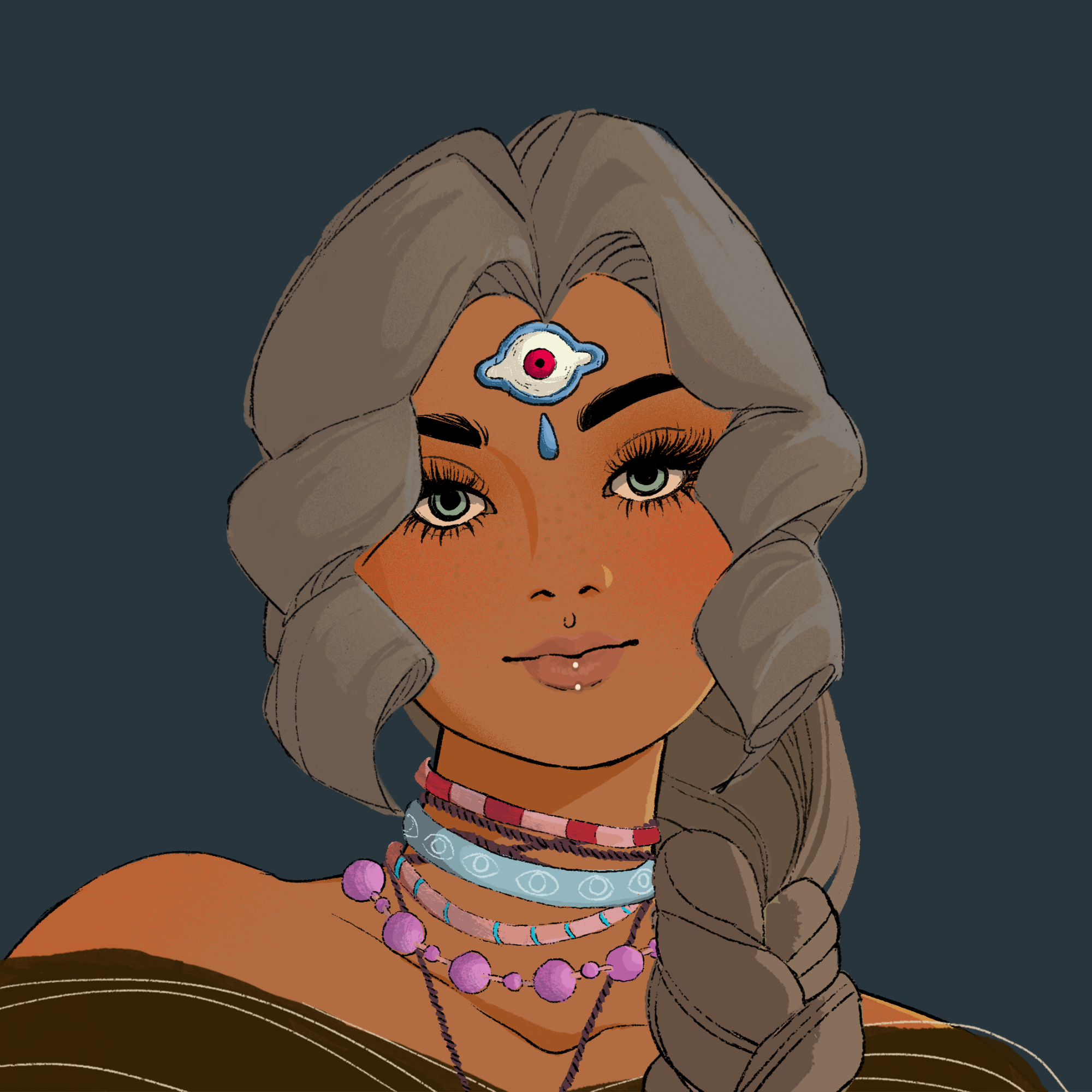 a portrait of Lilac of the wastes