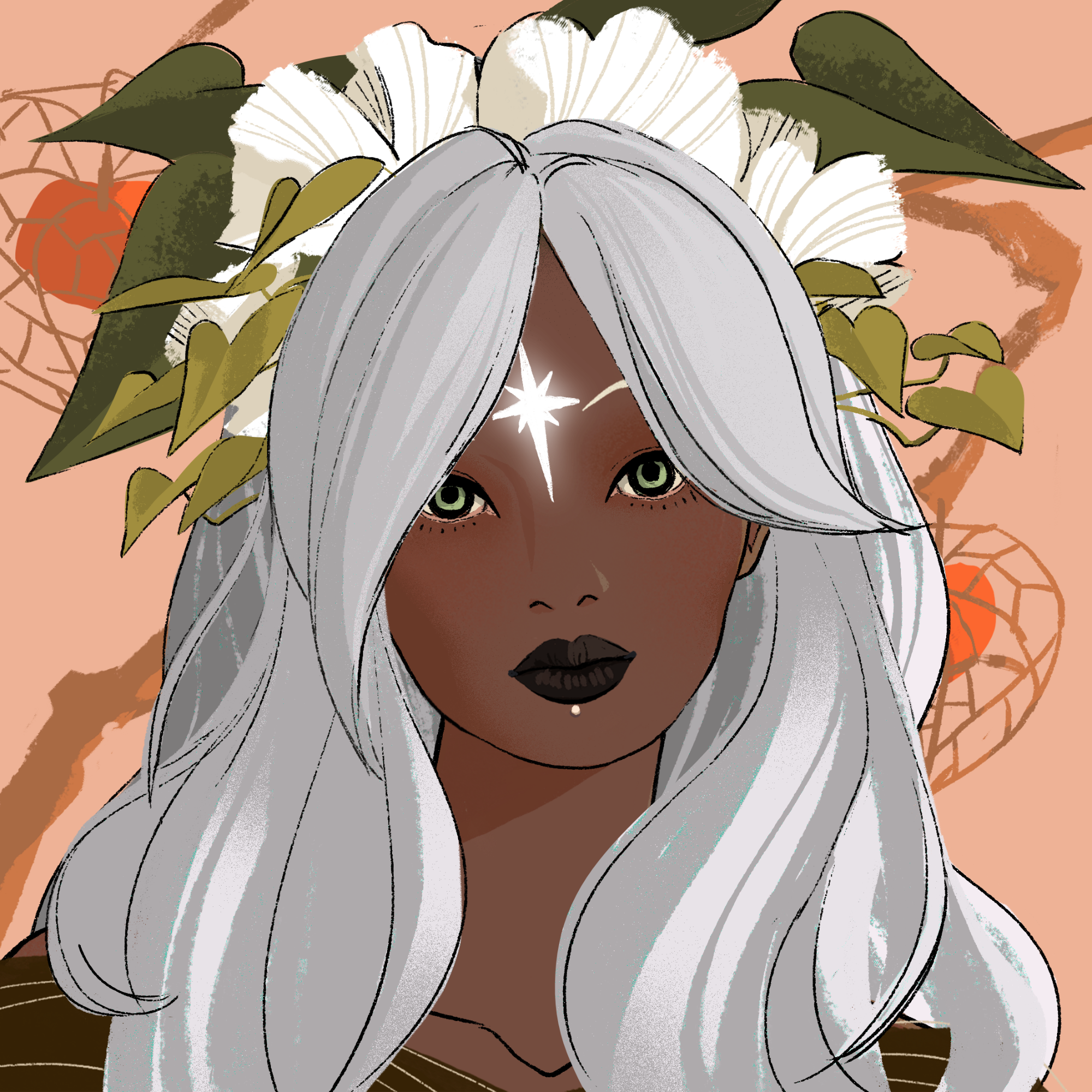 a portrait of Walnut, the amber leaf