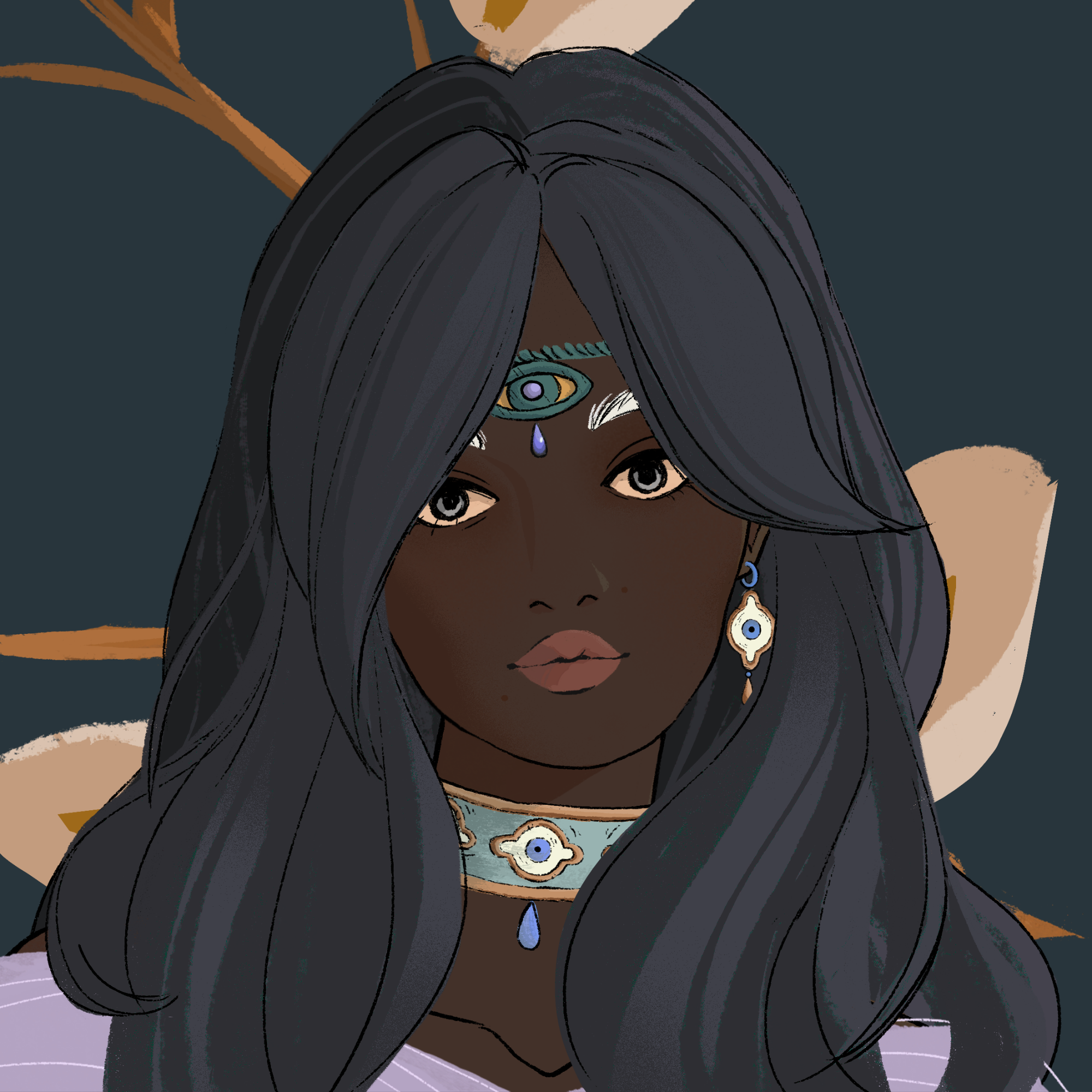 a portrait of Pitanga, the florescent moon