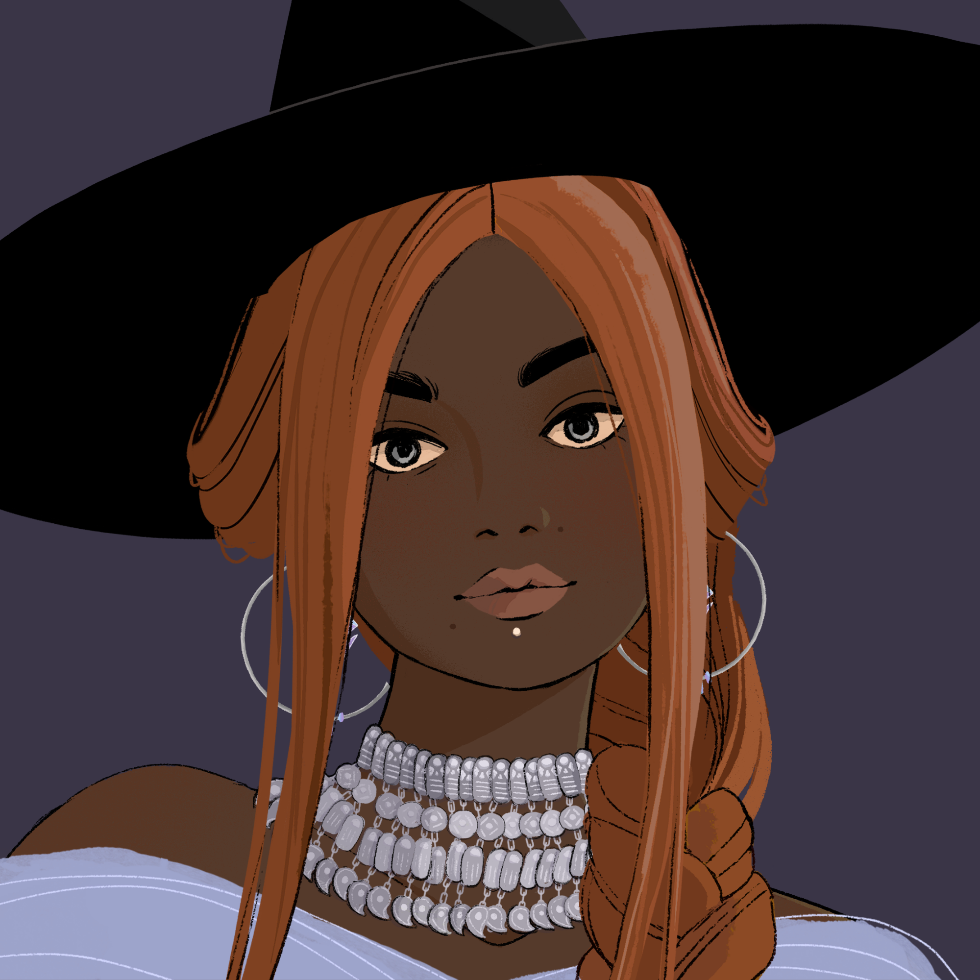 a portrait of Myrrh sequin