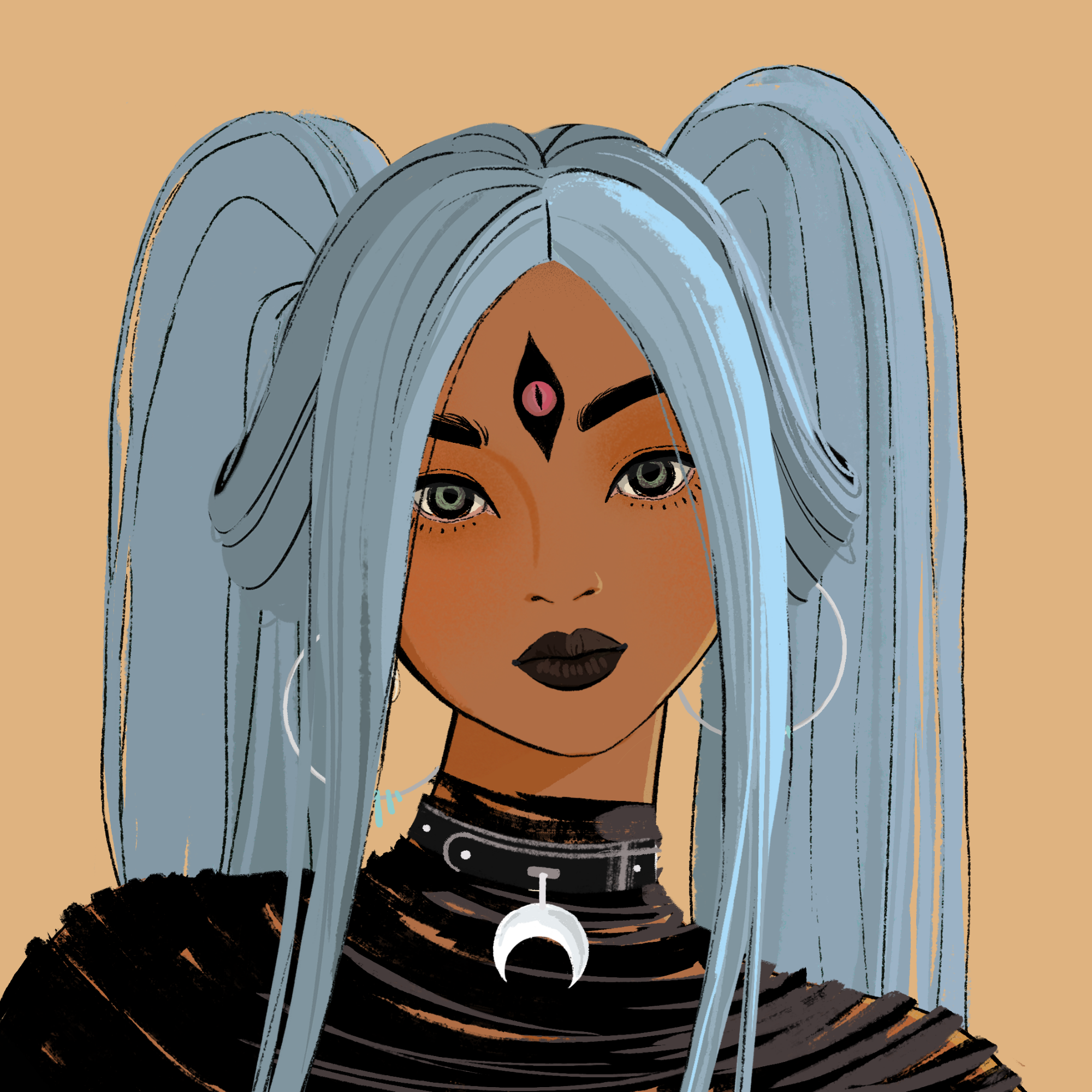 a portrait of Tiatia the motley