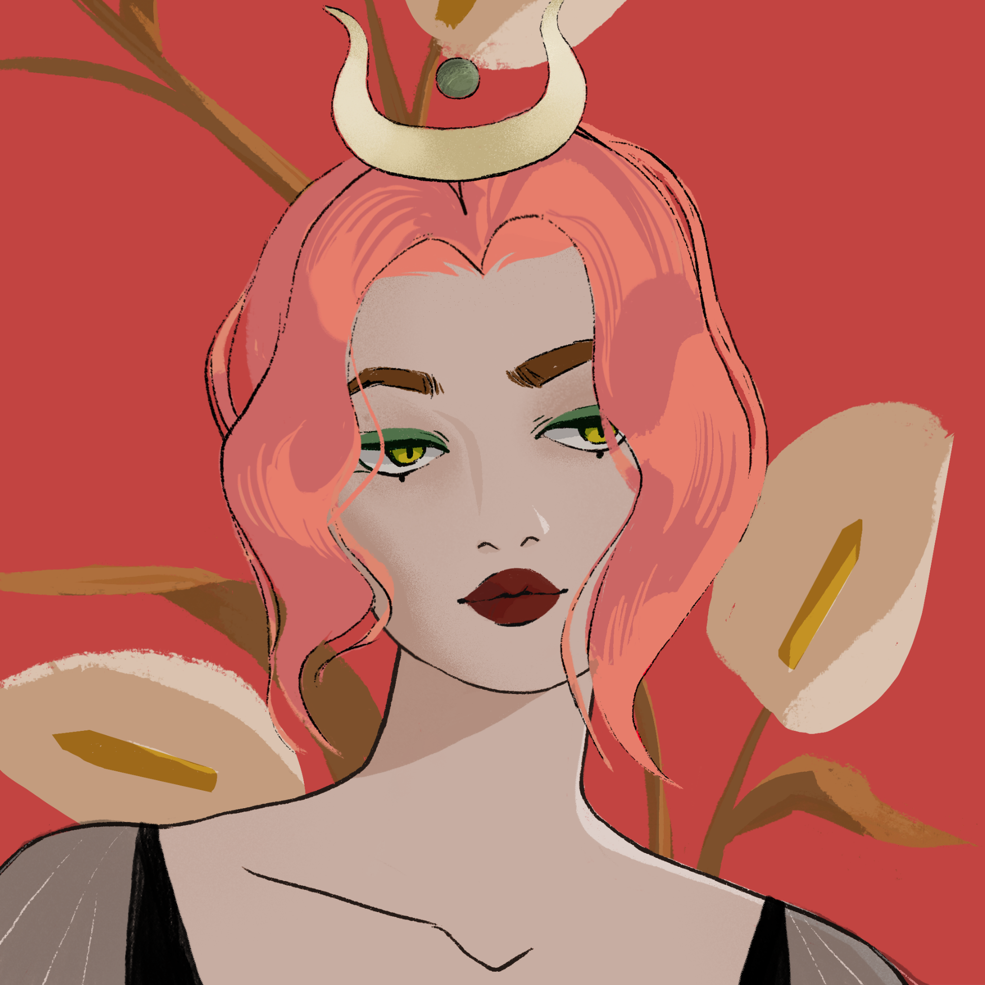 a portrait of Strawberry the dreamy