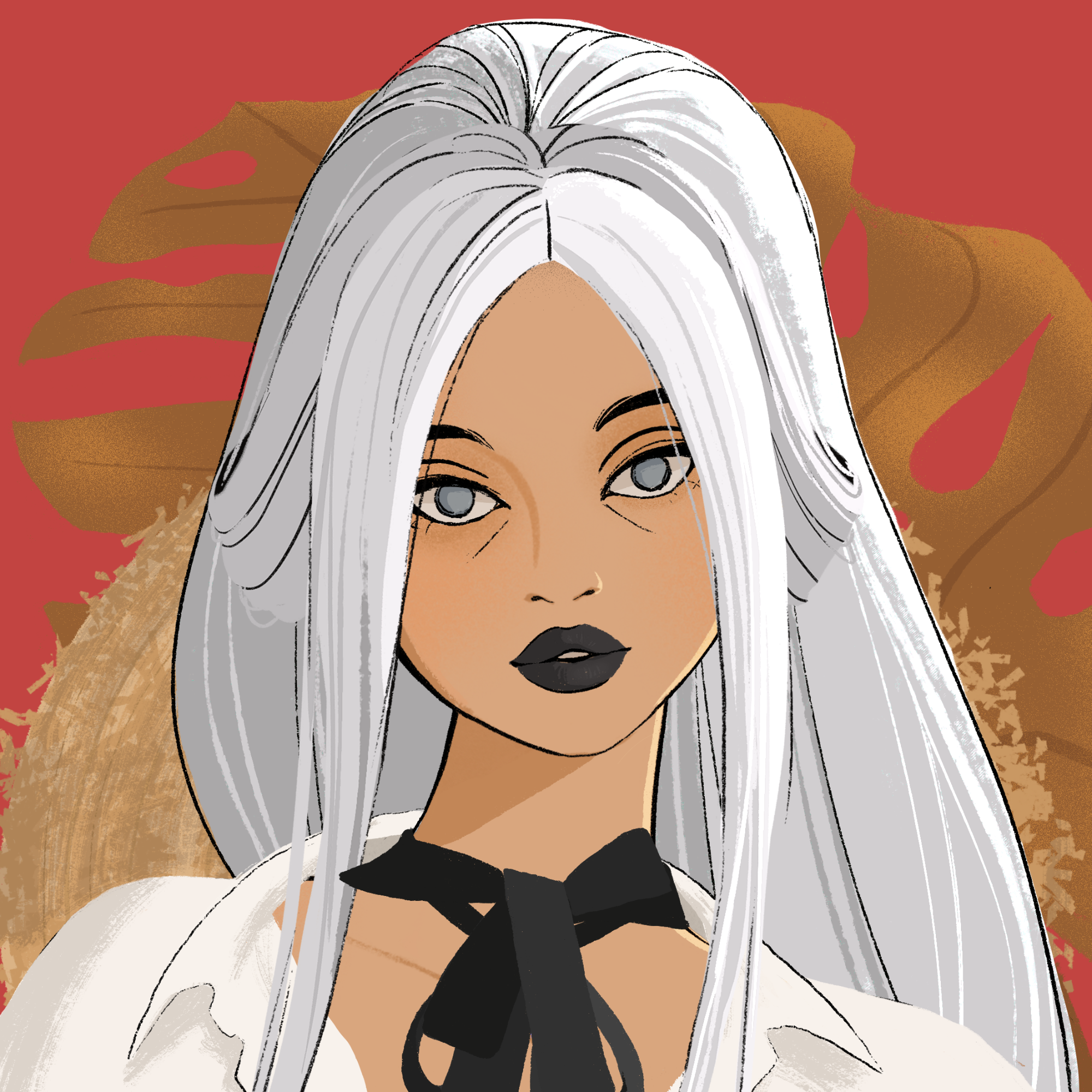 a portrait of Cayenne the wind-swept
