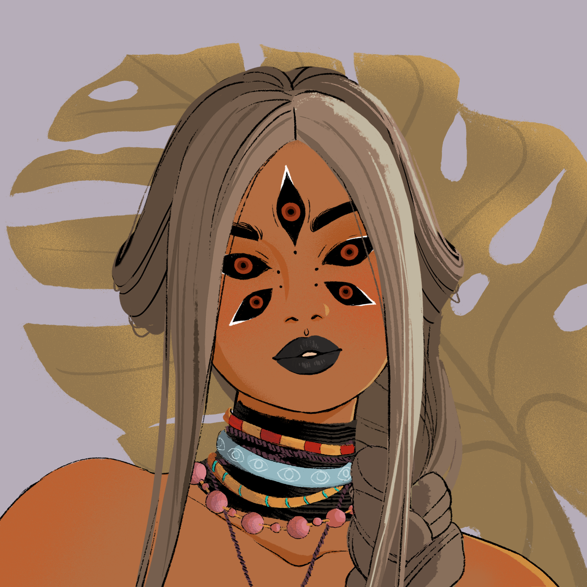 a portrait of Adatara of the demon market