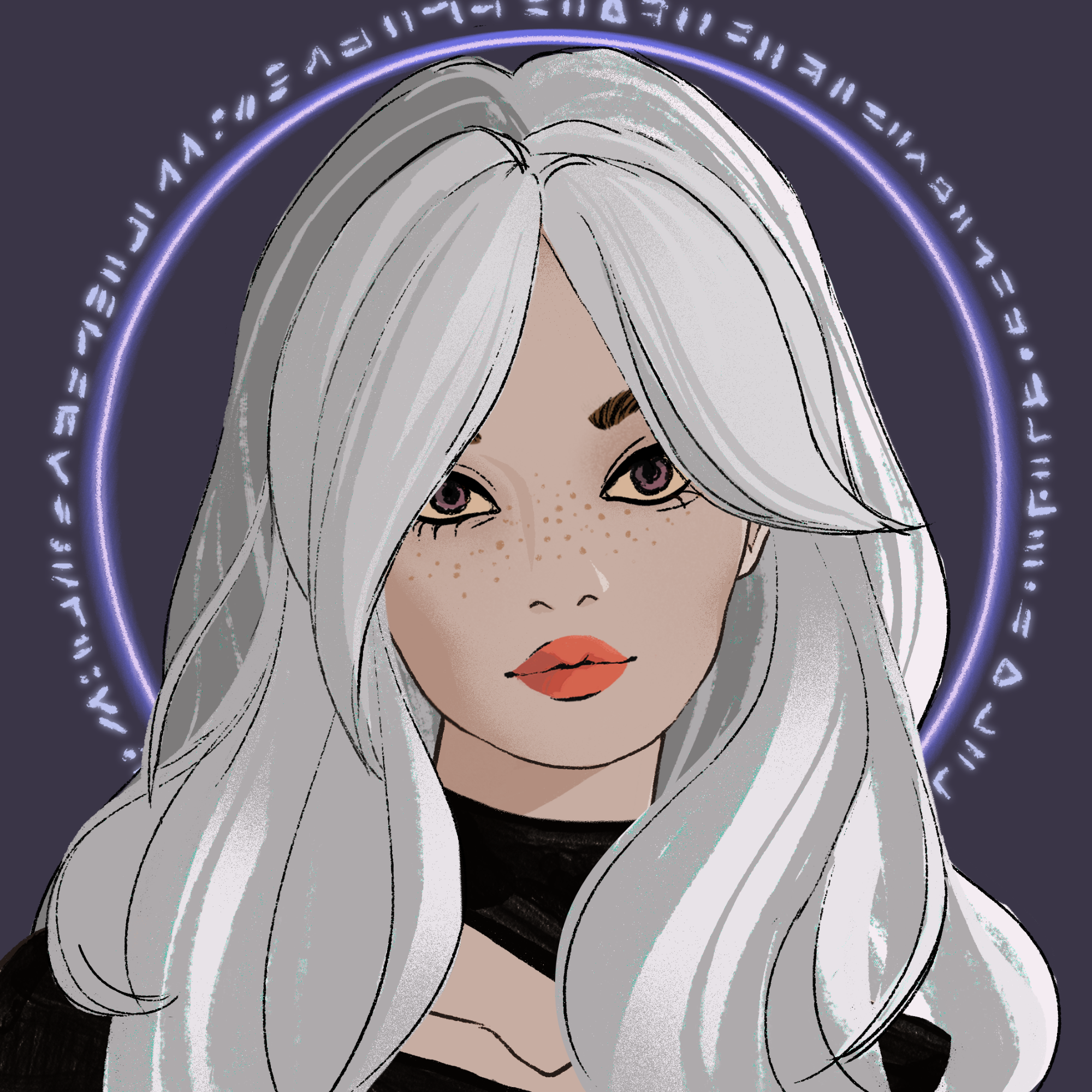 a portrait of Lyra, the abstract telescope