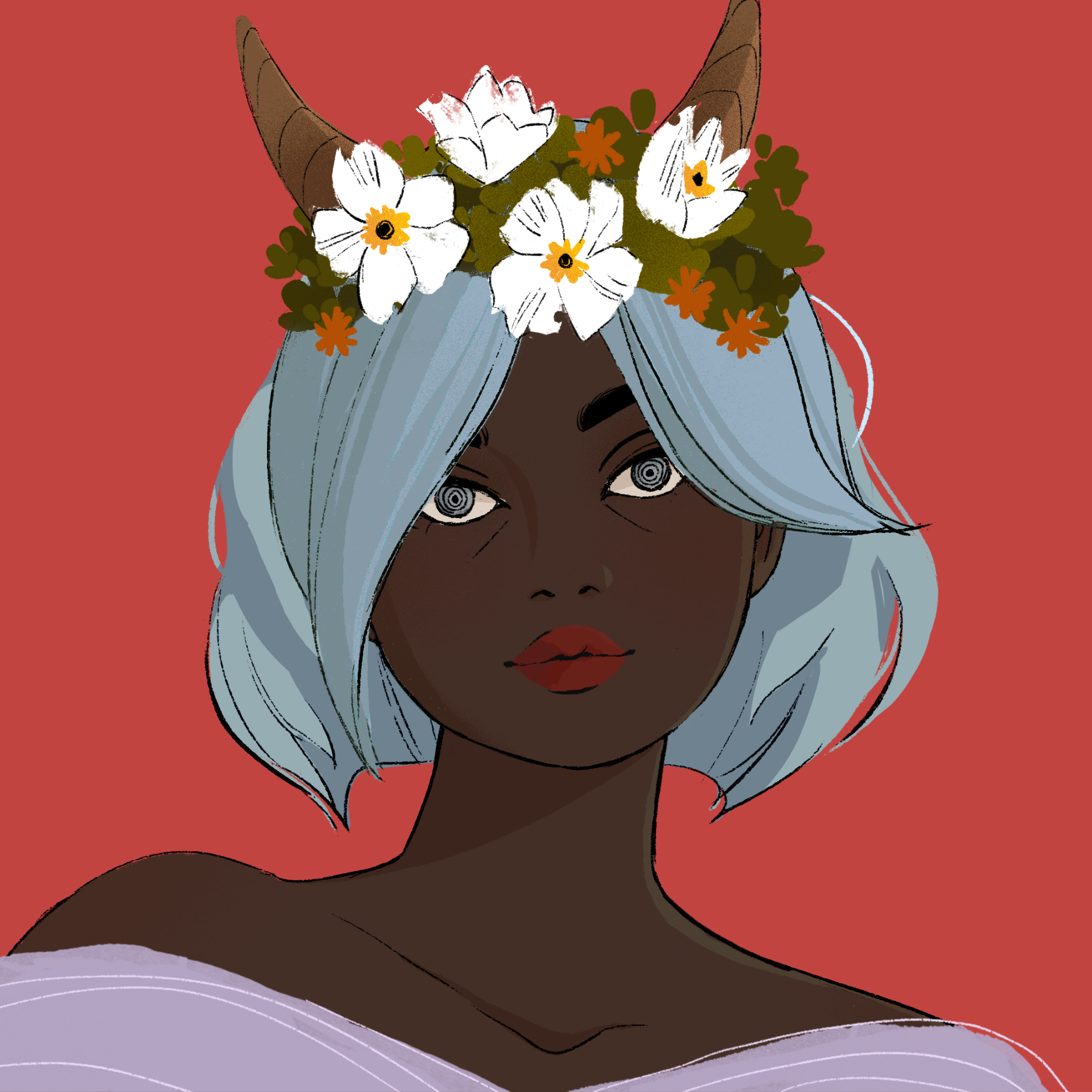 a portrait of Cremini, the variegated haybale