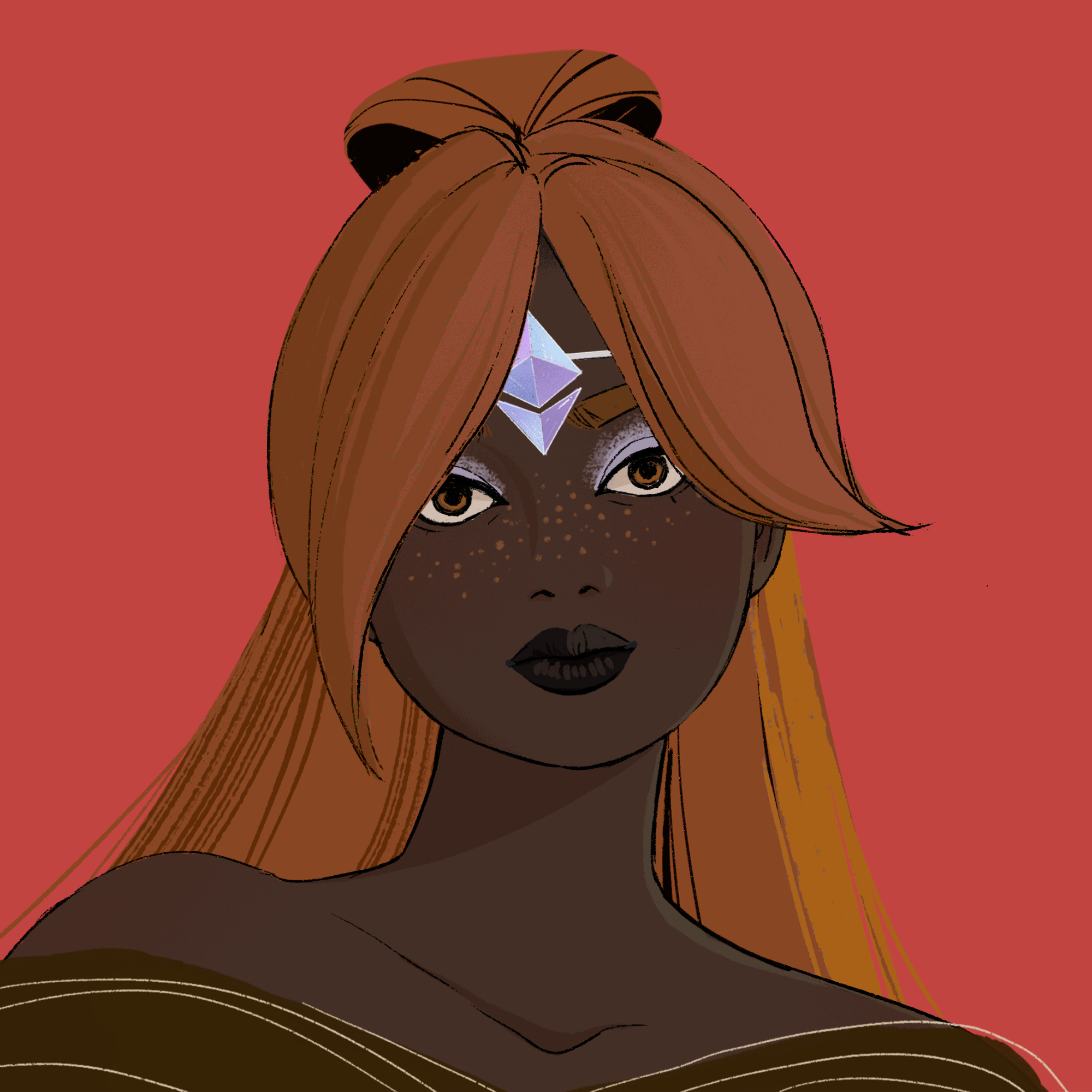 a portrait of Peridot, the enchanting bustle